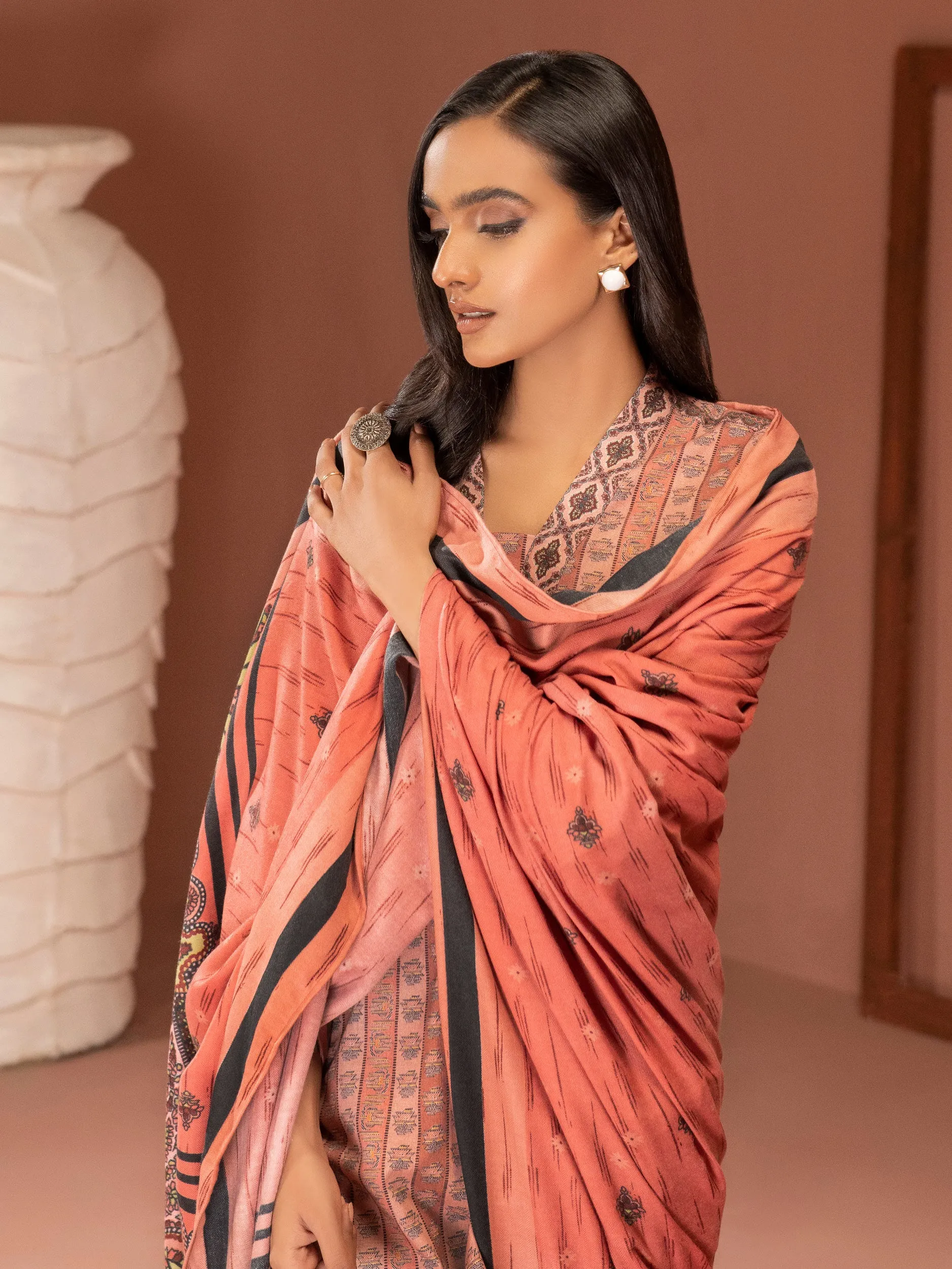 2 Piece Khaddar Suit-Printed (Unstitched)