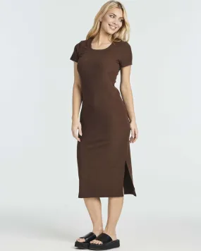 3 Pack: Women's Ribbed Jersey Crew Neck Midi Dress