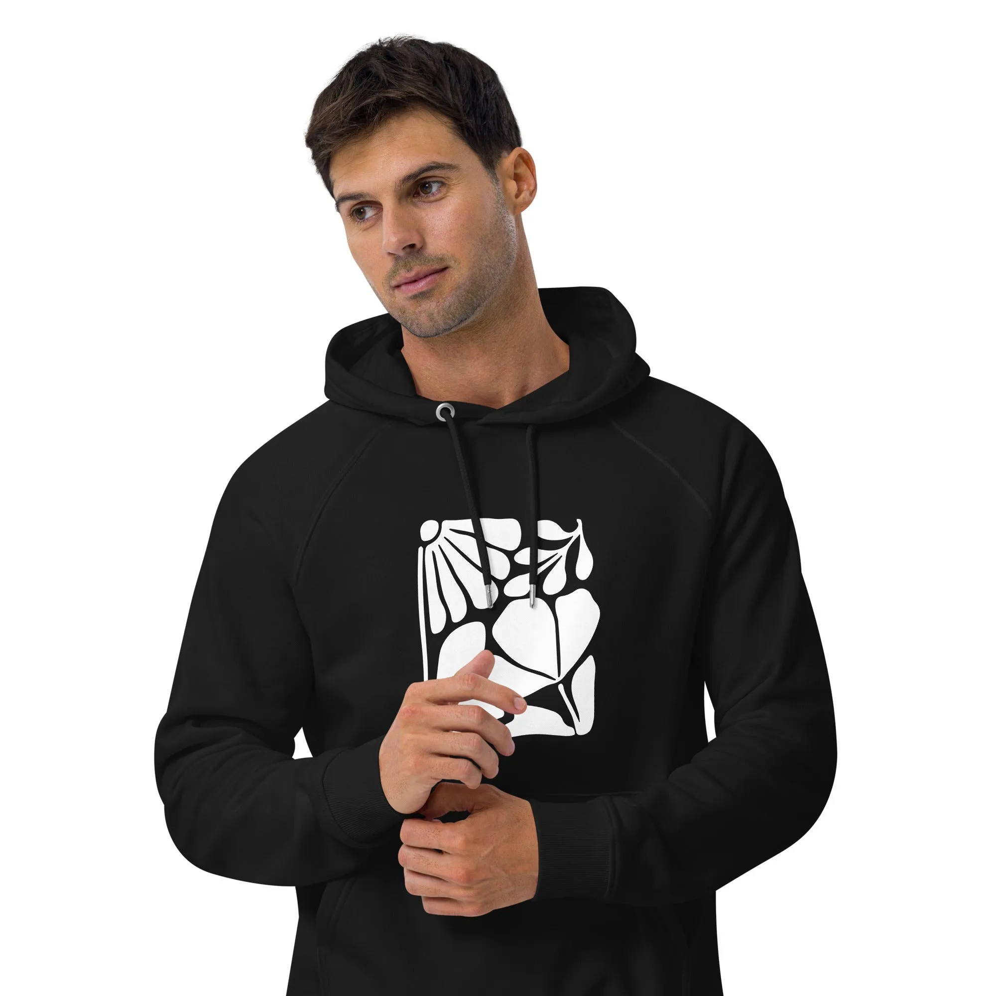 Abstract Leaf Graphic Men Eco Raglan Hoodie