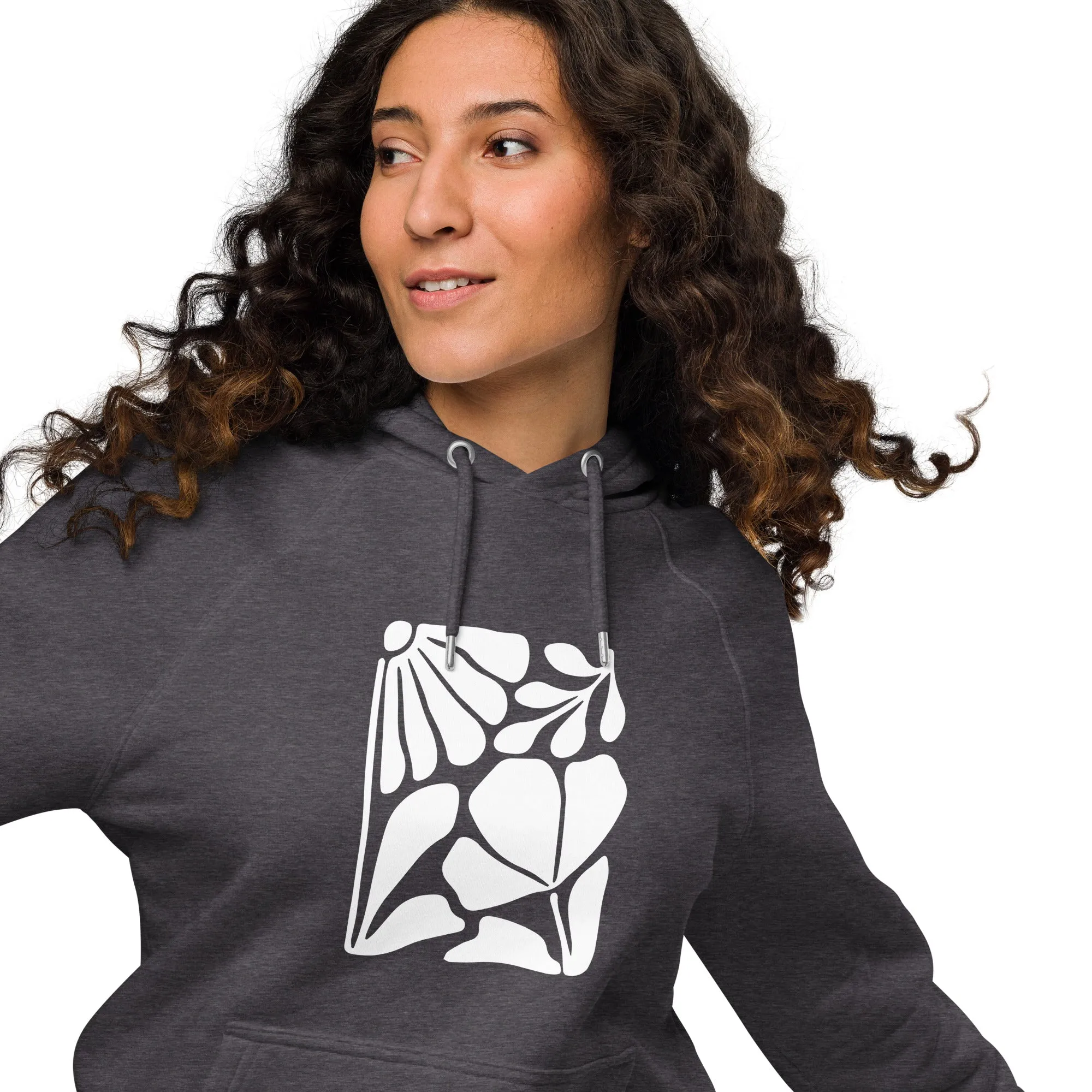 Abstract Leaf Graphic Women Eco Raglan Hoodie