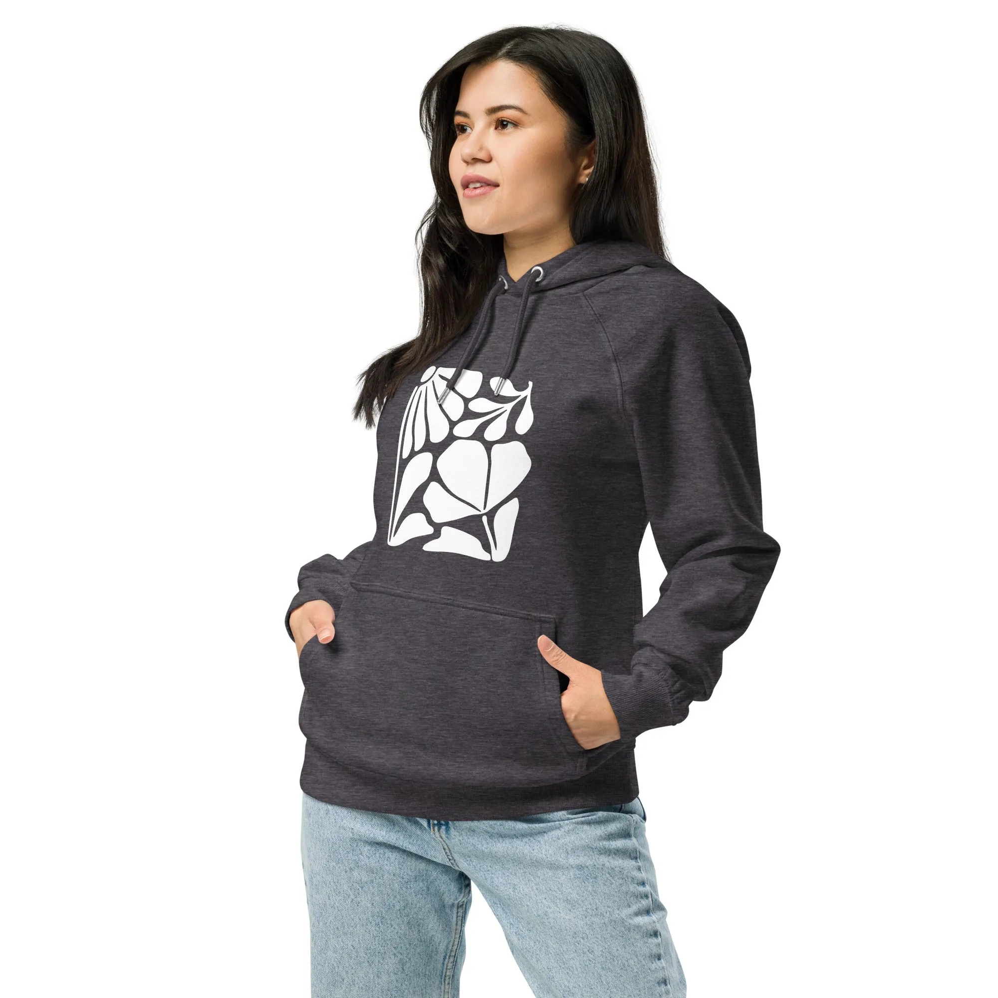 Abstract Leaf Graphic Women Eco Raglan Hoodie