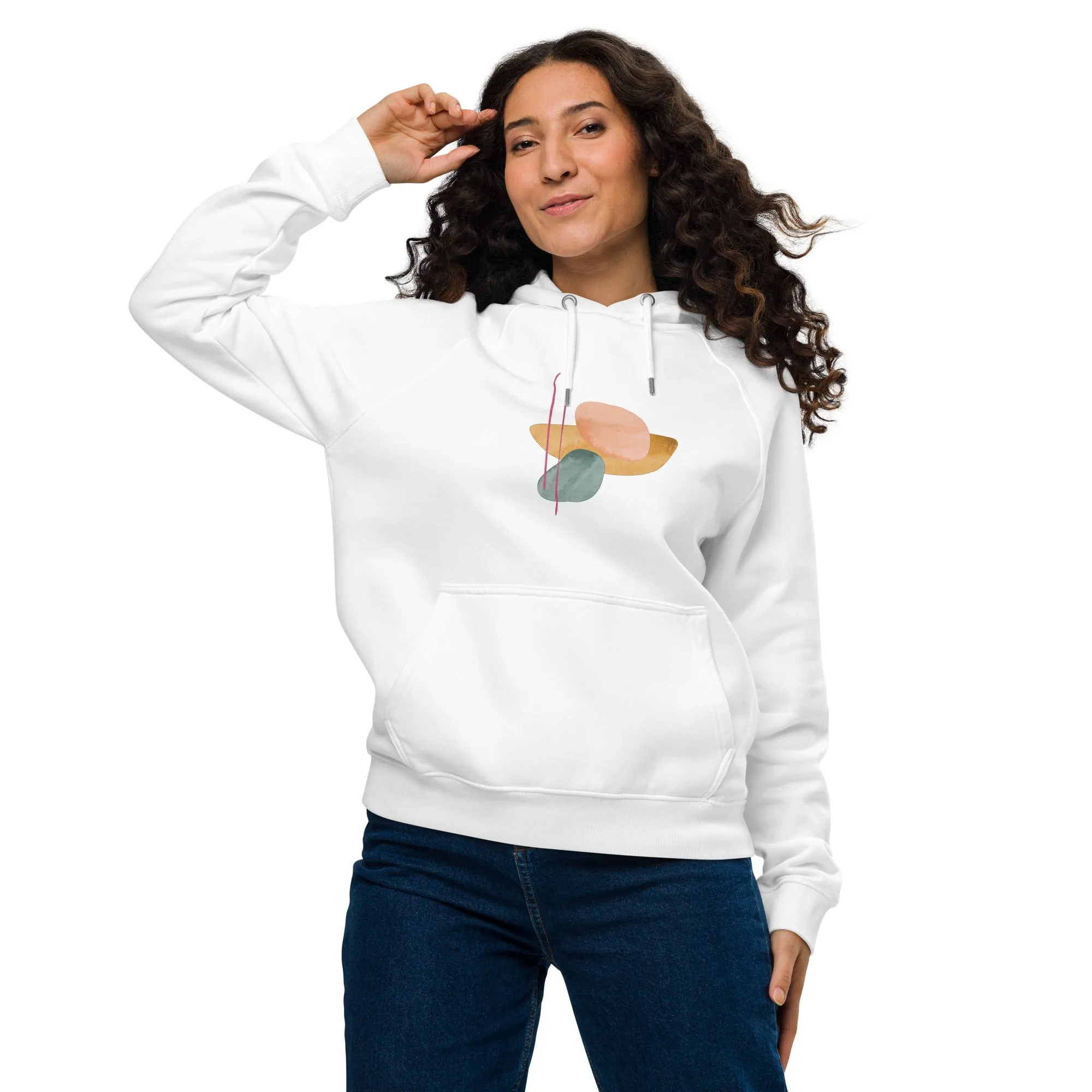 Abstract Stone Graphic Women Eco Raglan Hoodie