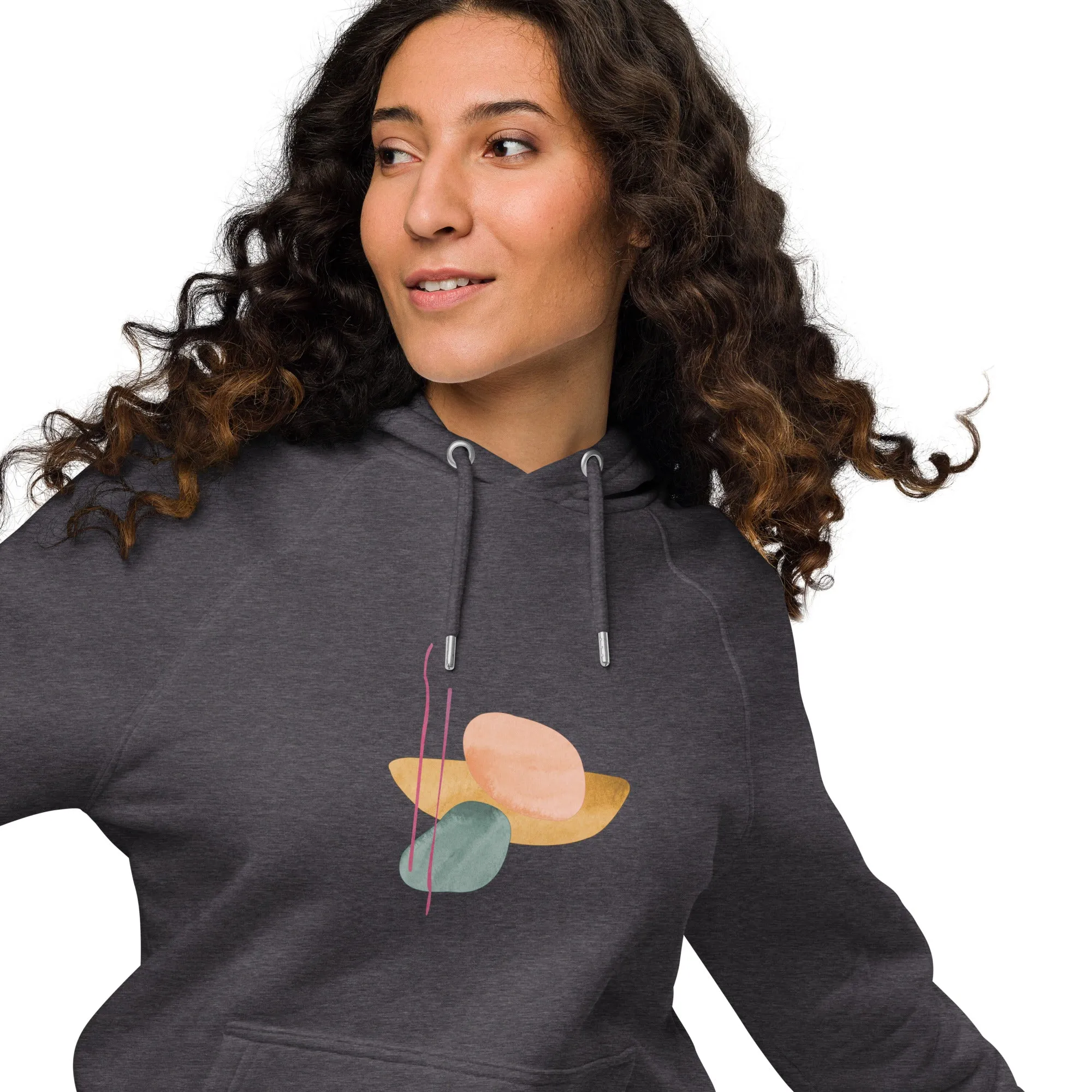 Abstract Stone Graphic Women Eco Raglan Hoodie