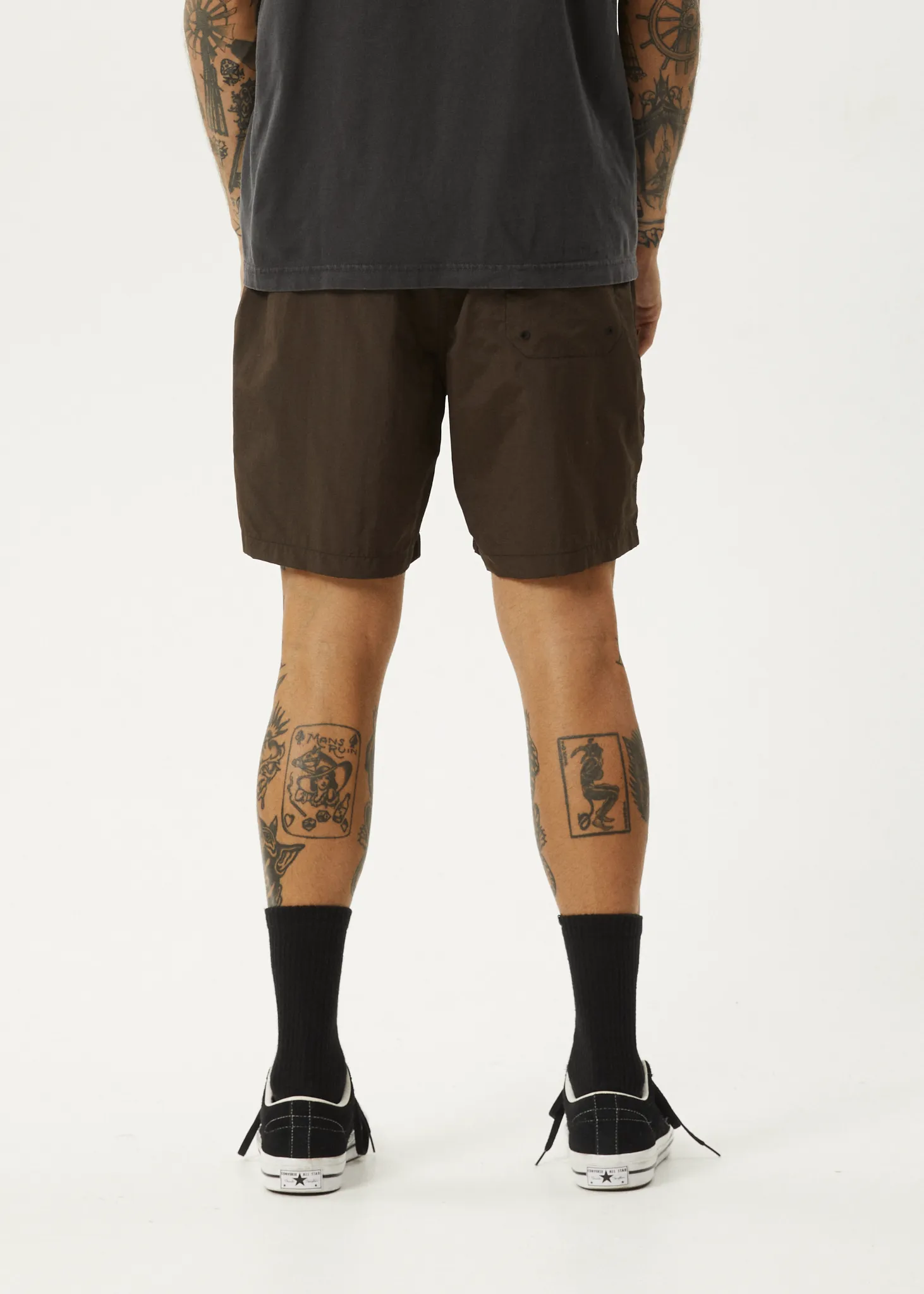 AFENDS Mens Baywatch - Swim Shorts 18 - Coffee