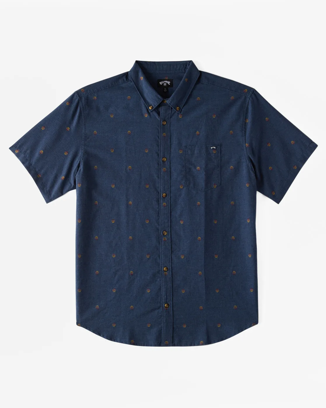 All Day Jacquard Short Sleeve Shirt - Navy