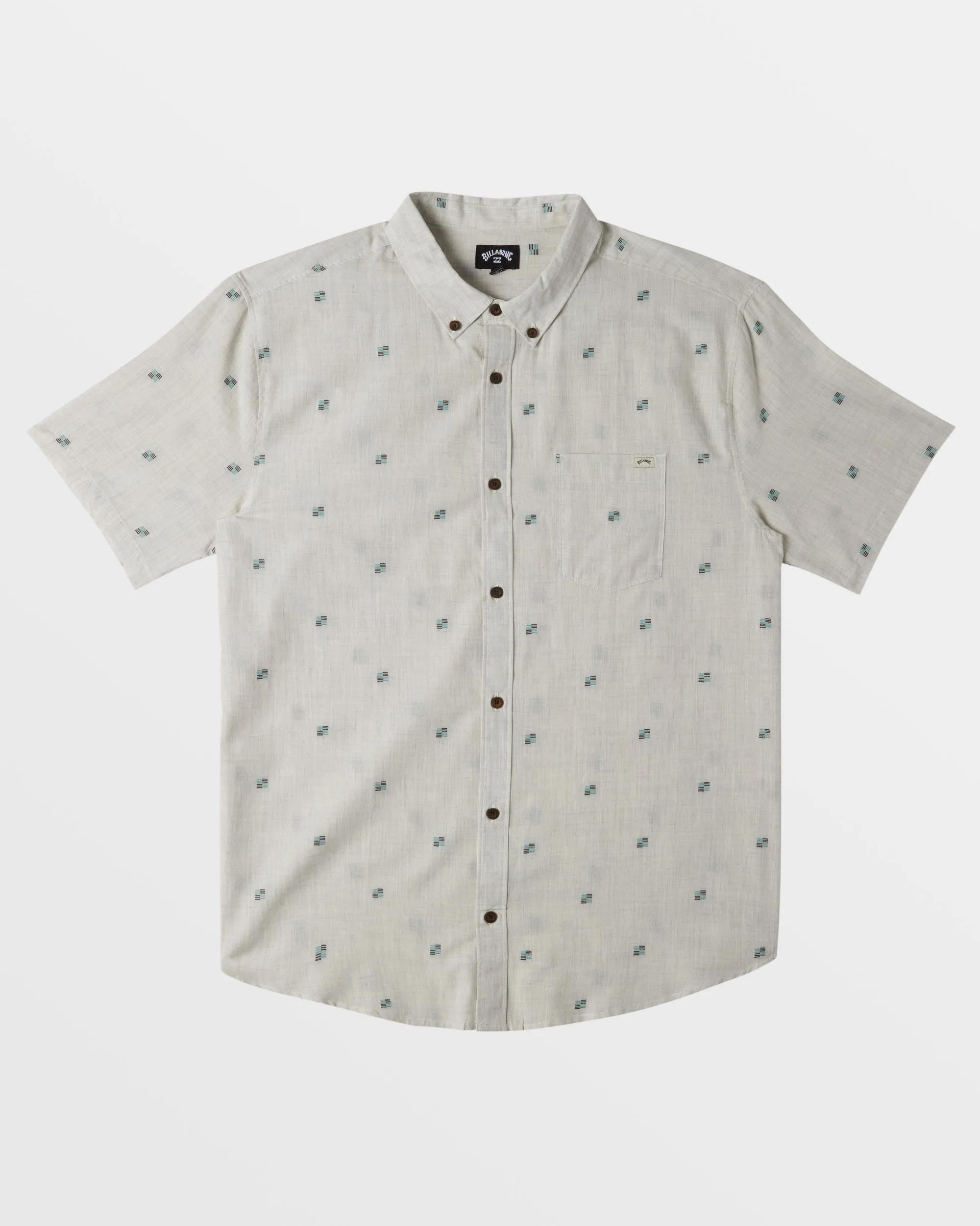 All Day Jacquard Short Sleeve Shirt - Stone