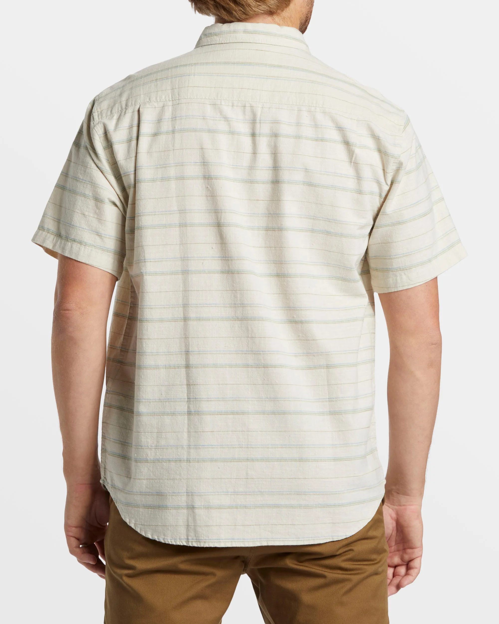 All Day Stripe Short Sleeve Shirt - Sage