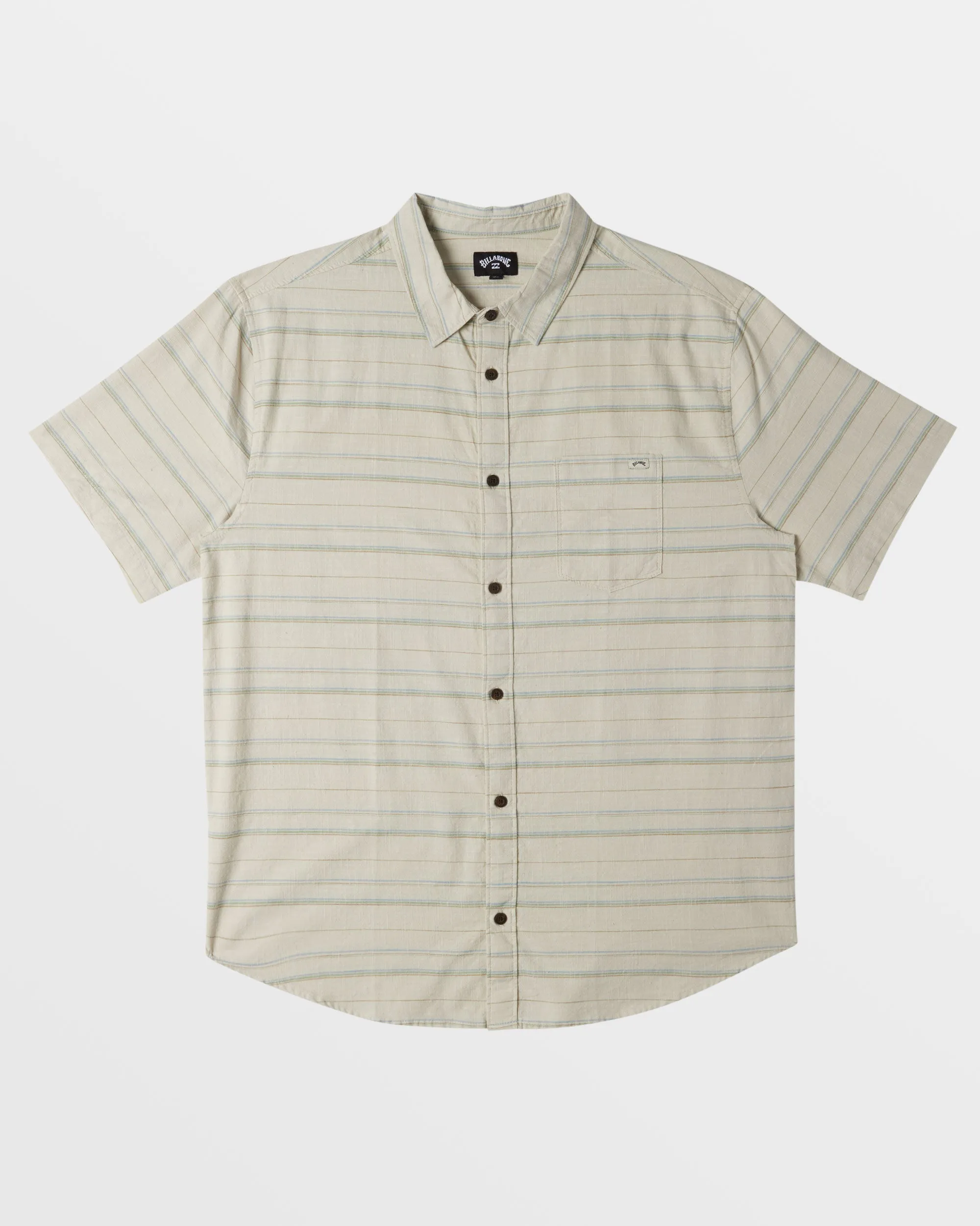 All Day Stripe Short Sleeve Shirt - Sage