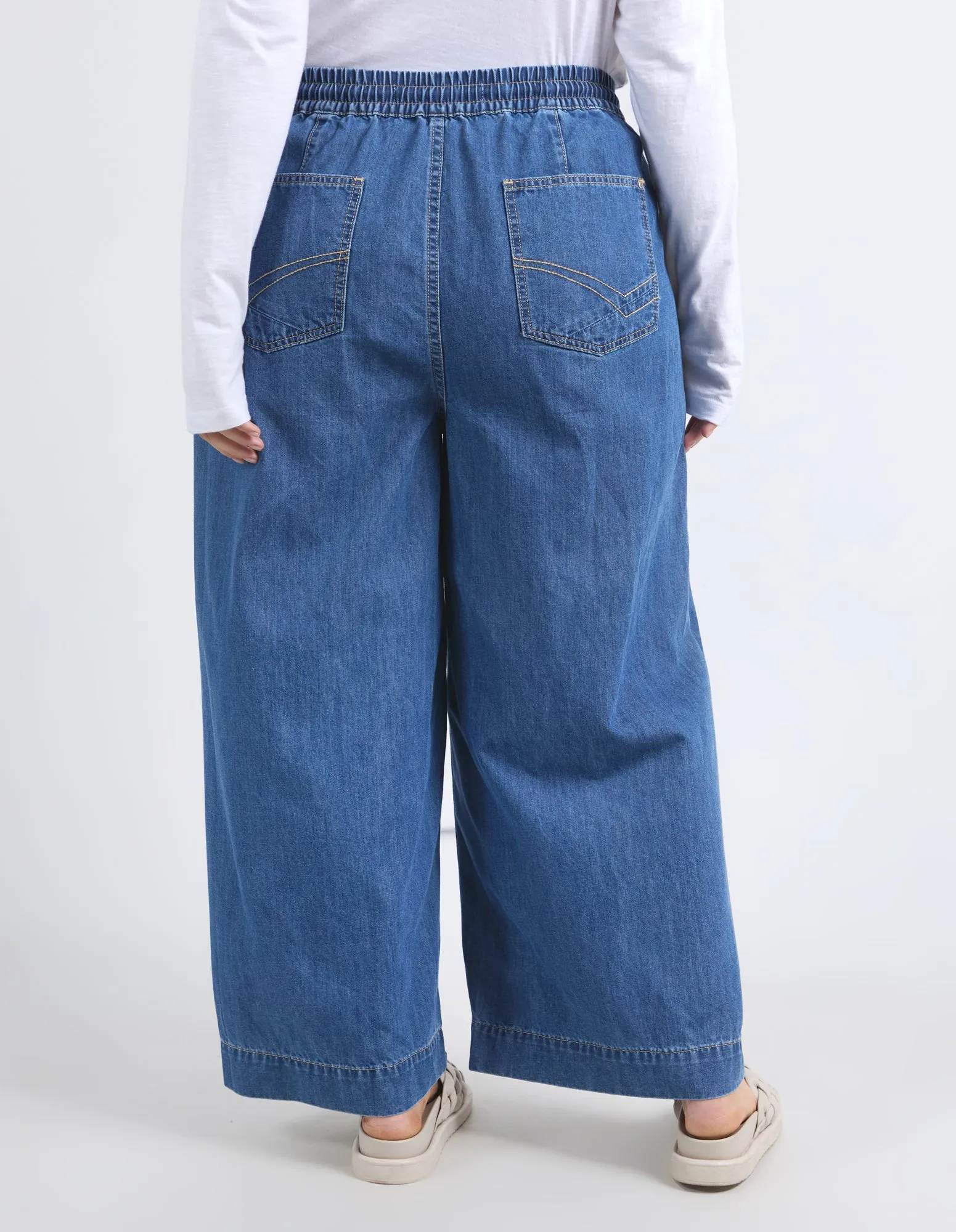 Alora Wide Leg Jean Mid Blue Wash