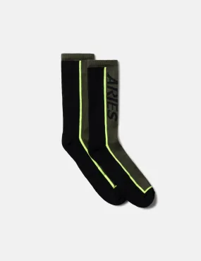 Aries Credit Card Socks - Olive Green