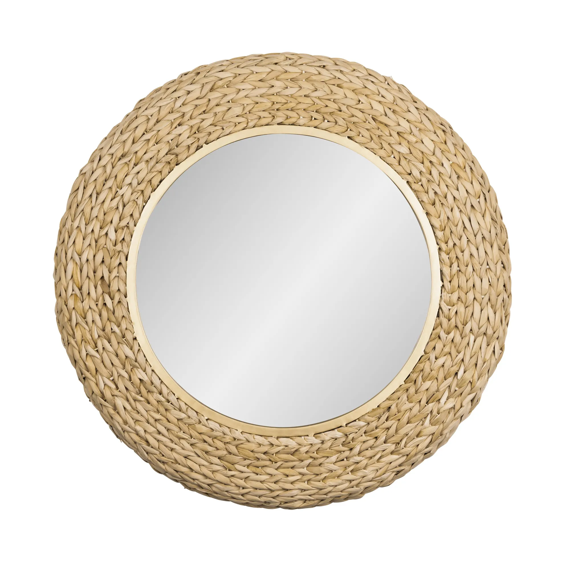 Athena 457MI30FGN 30-Inch Round Wall Mirror - Natural Seagrass