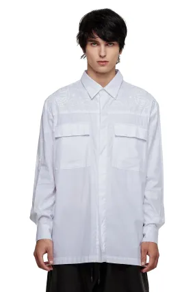 BANDANA COLLAR SHIRT IN WHITE