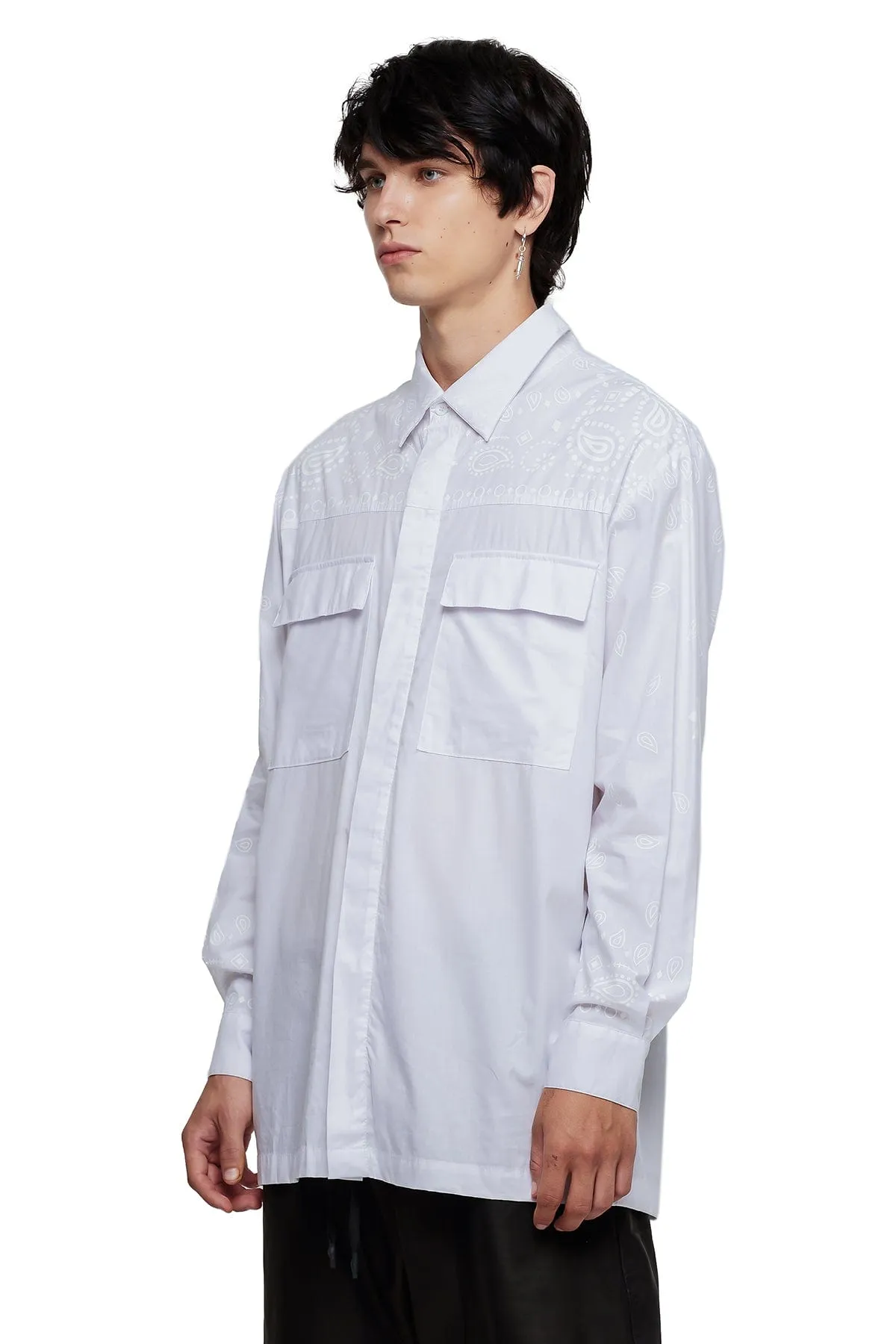 BANDANA COLLAR SHIRT IN WHITE