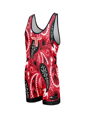 Bandana Wrestling Singlet - Red