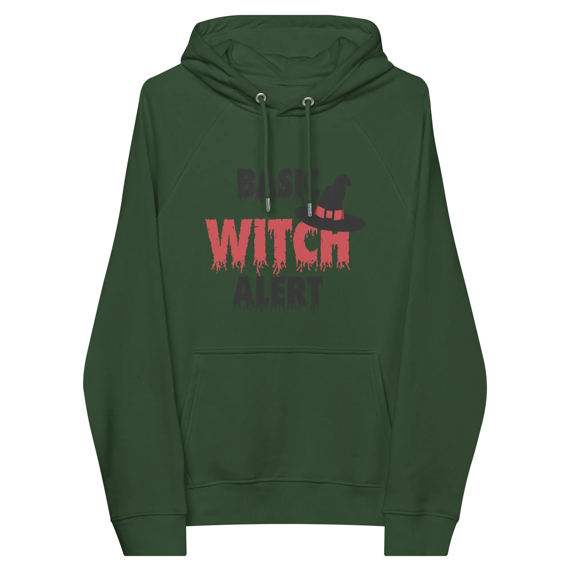 Basic Witch Alert Halloween Graphic Women Eco Raglan Hoodie