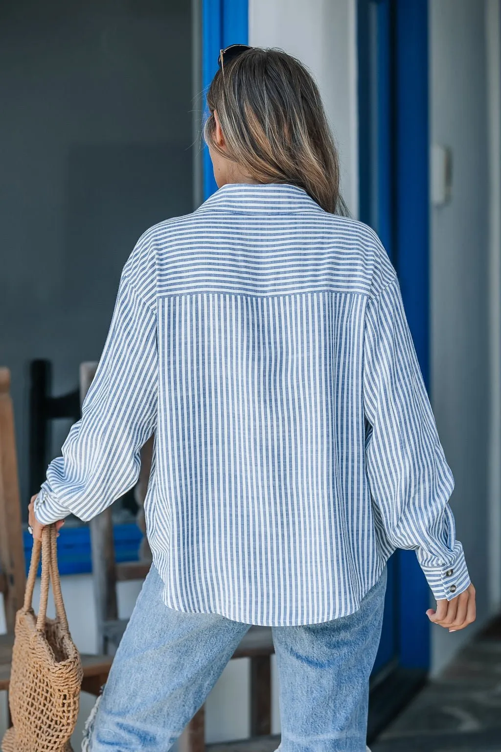 Blue Stripe Button Down Shirt