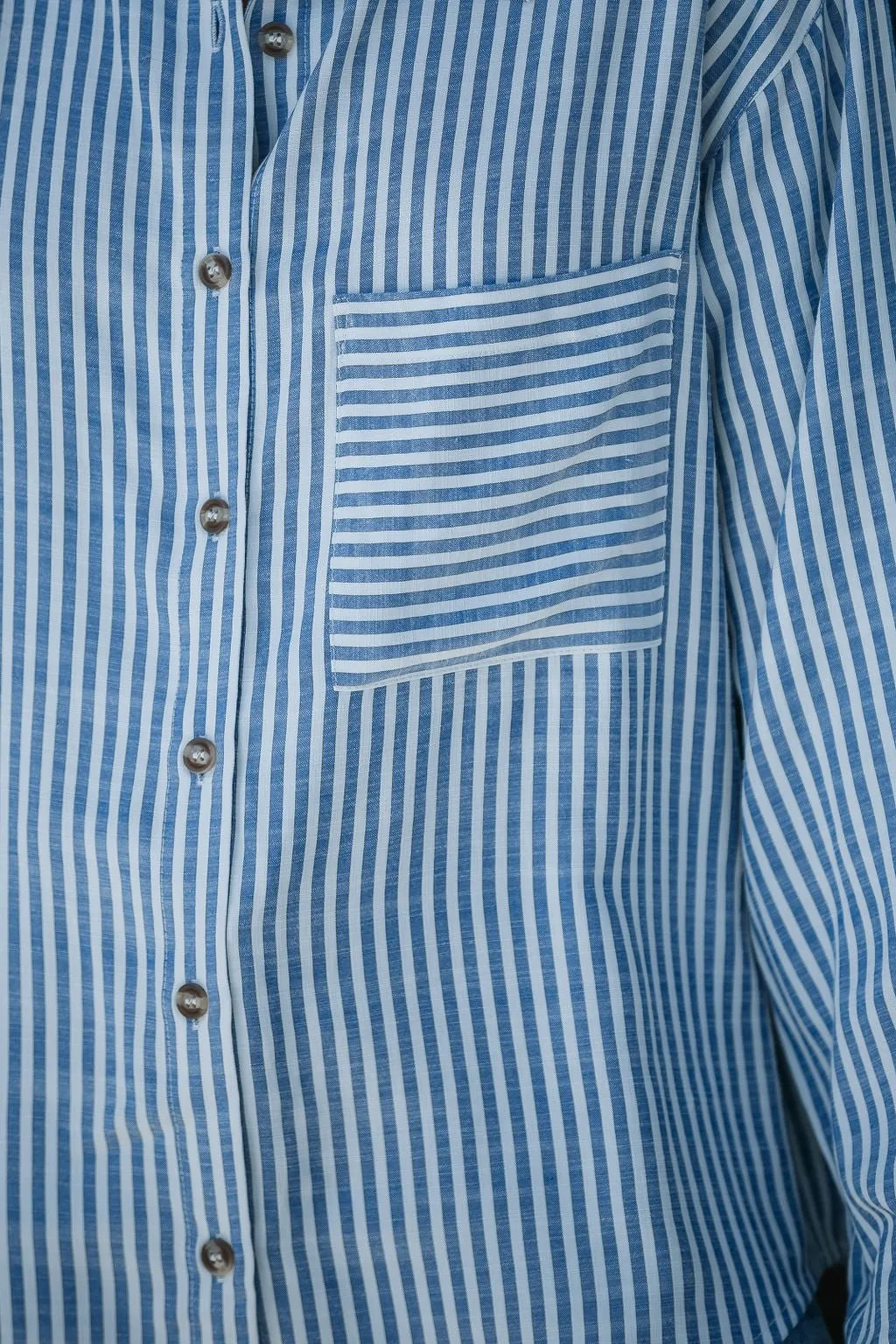 Blue Stripe Button Down Shirt