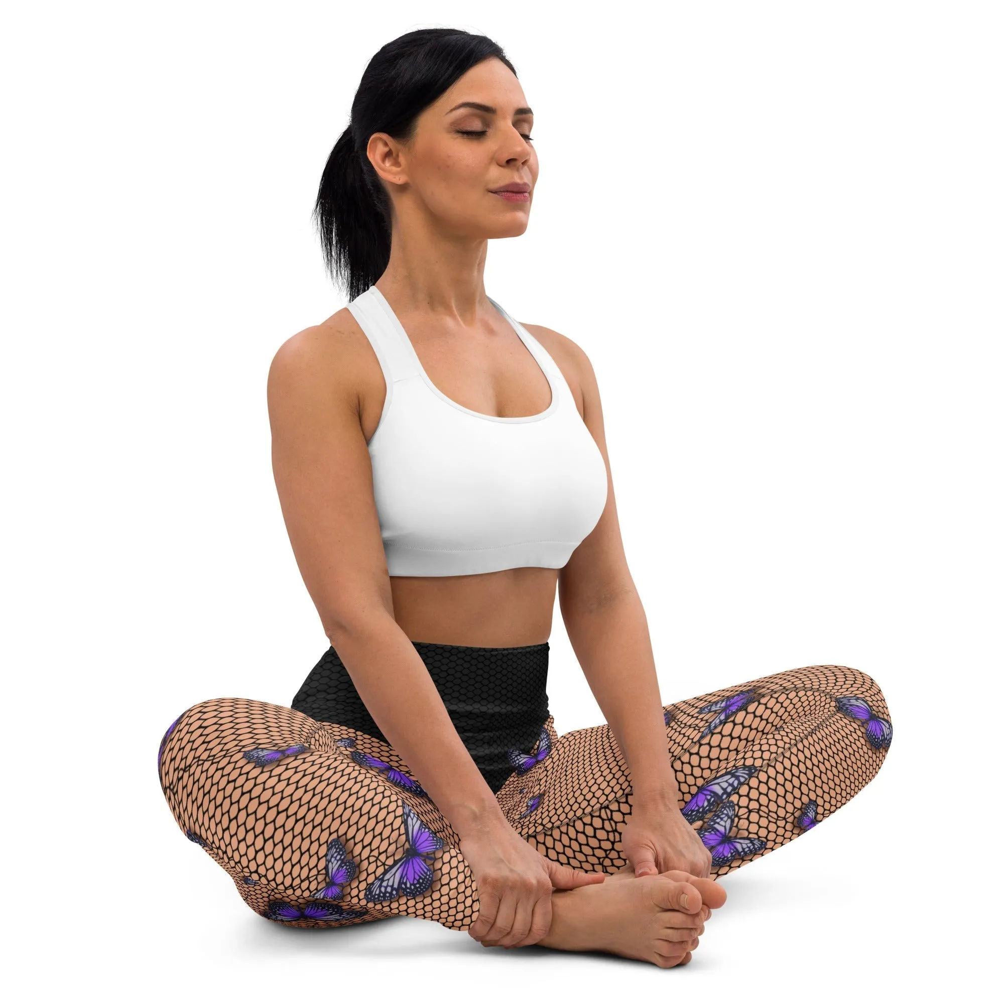 Bold Butterfly Mesh Yoga Leggings