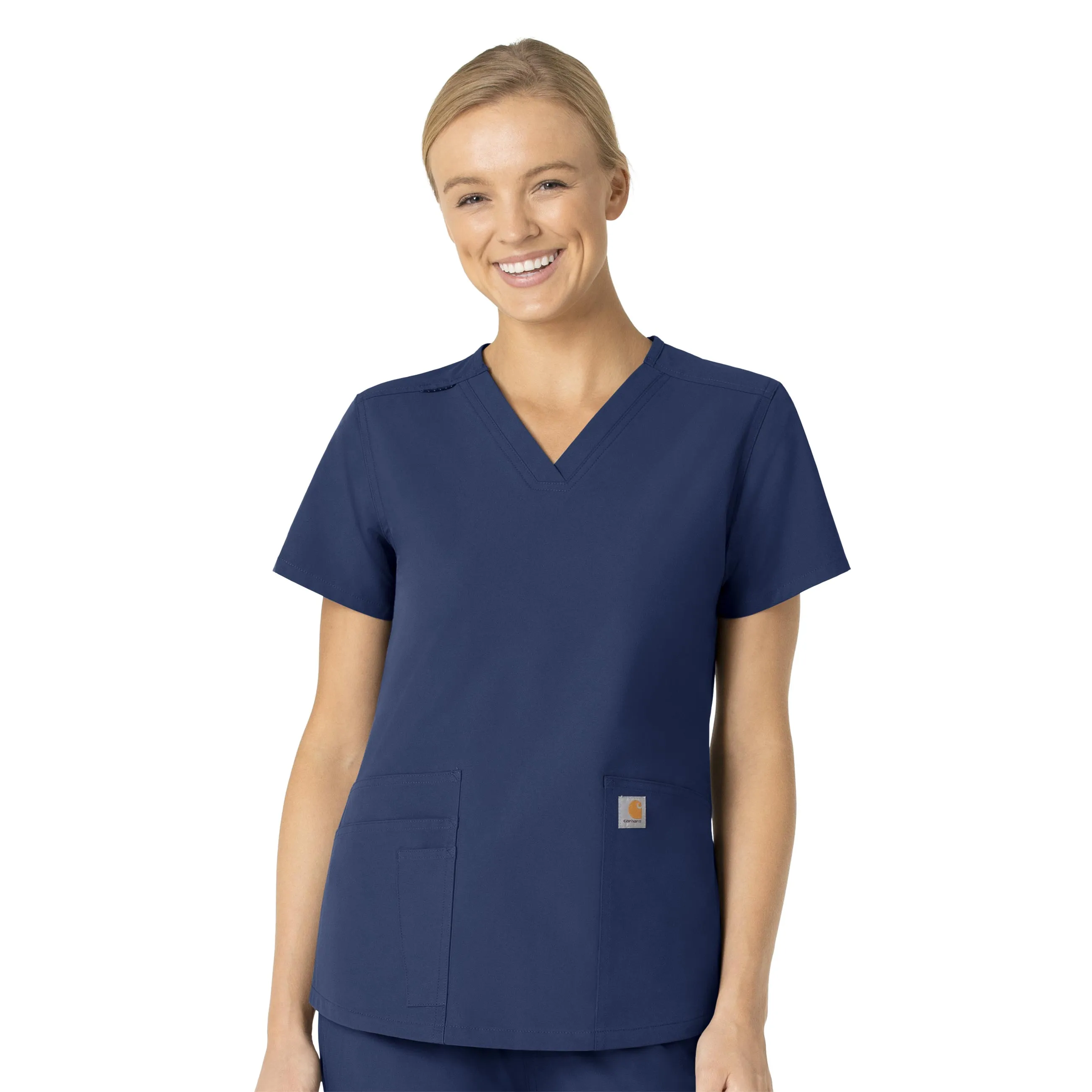 Carhartt Force Essentials Women's V-Neck Scrub Top - Navy