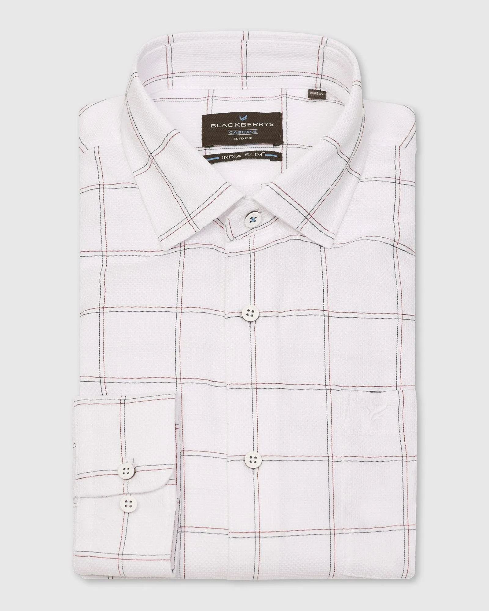 Casual White Check Shirt - Wilson