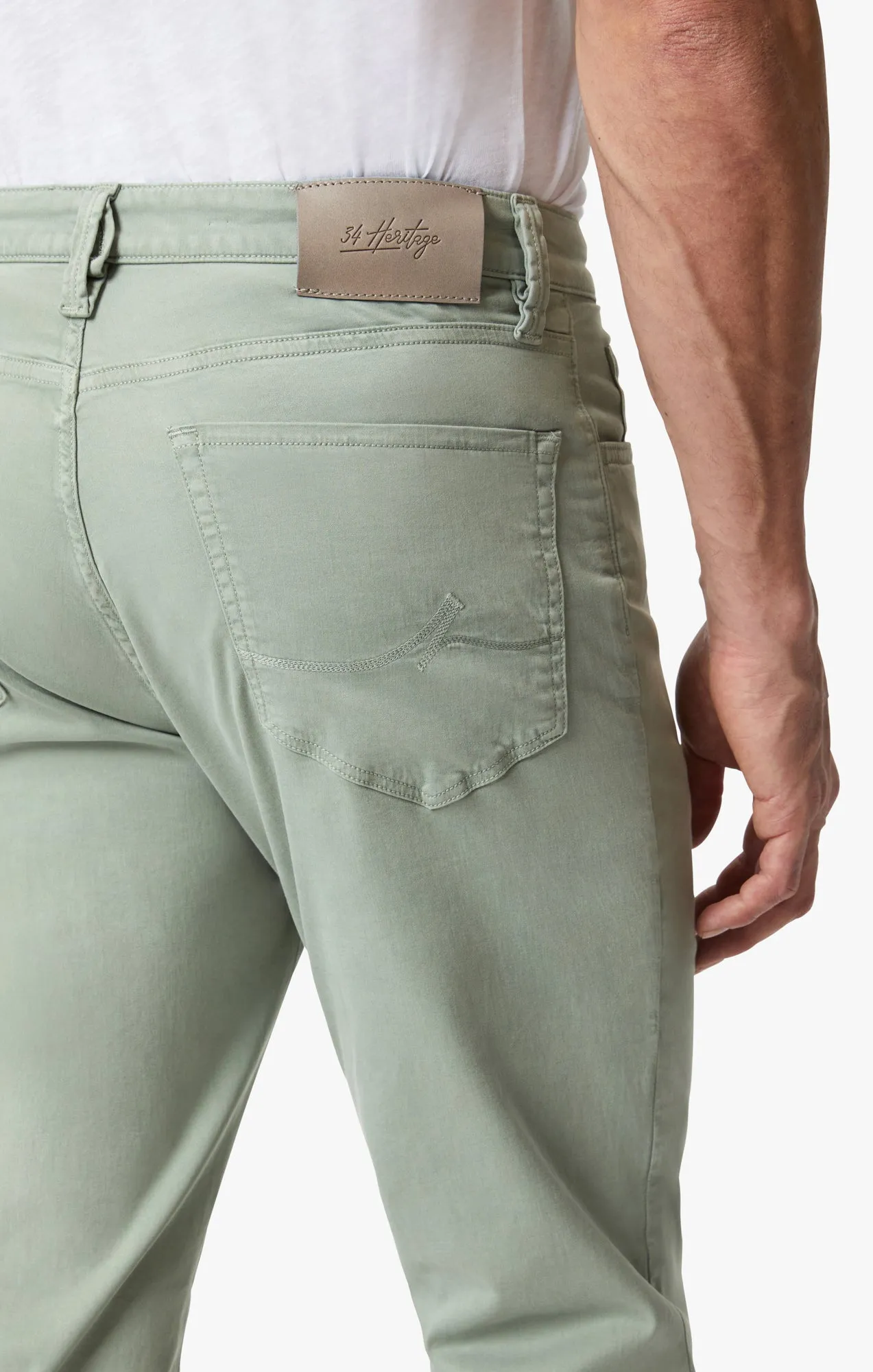 Charisma Relaxed Straight Leg Pants In Iceberg Green Twill