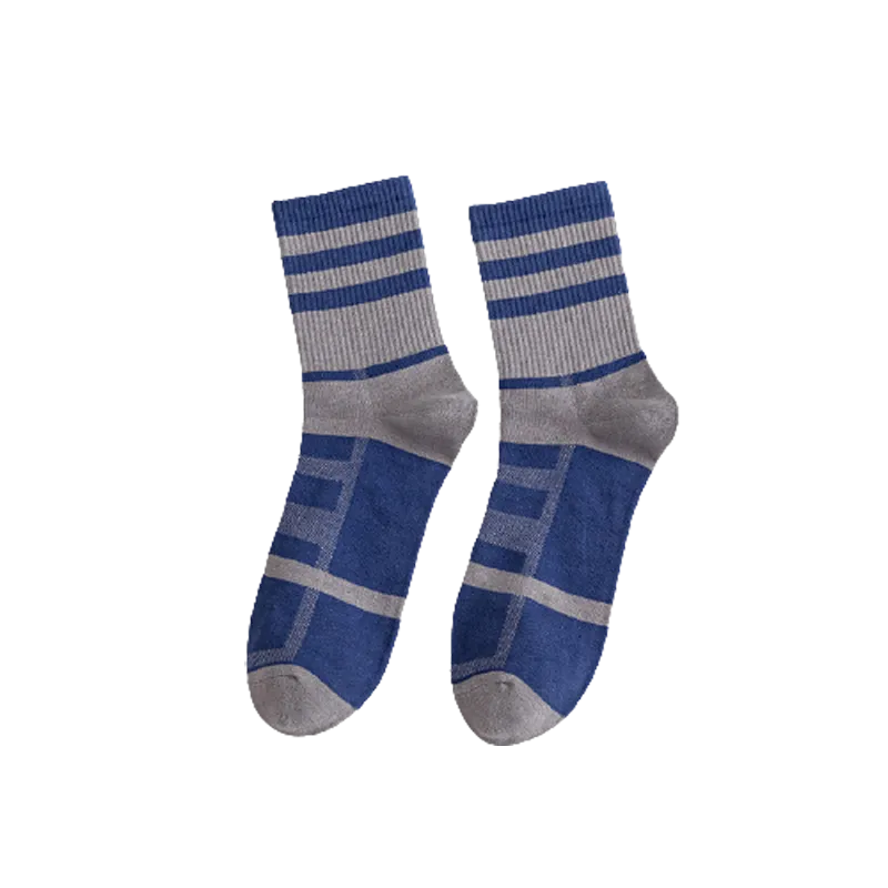 Chokore Cobalt Blue And Light Grey Men's Cotton Socks