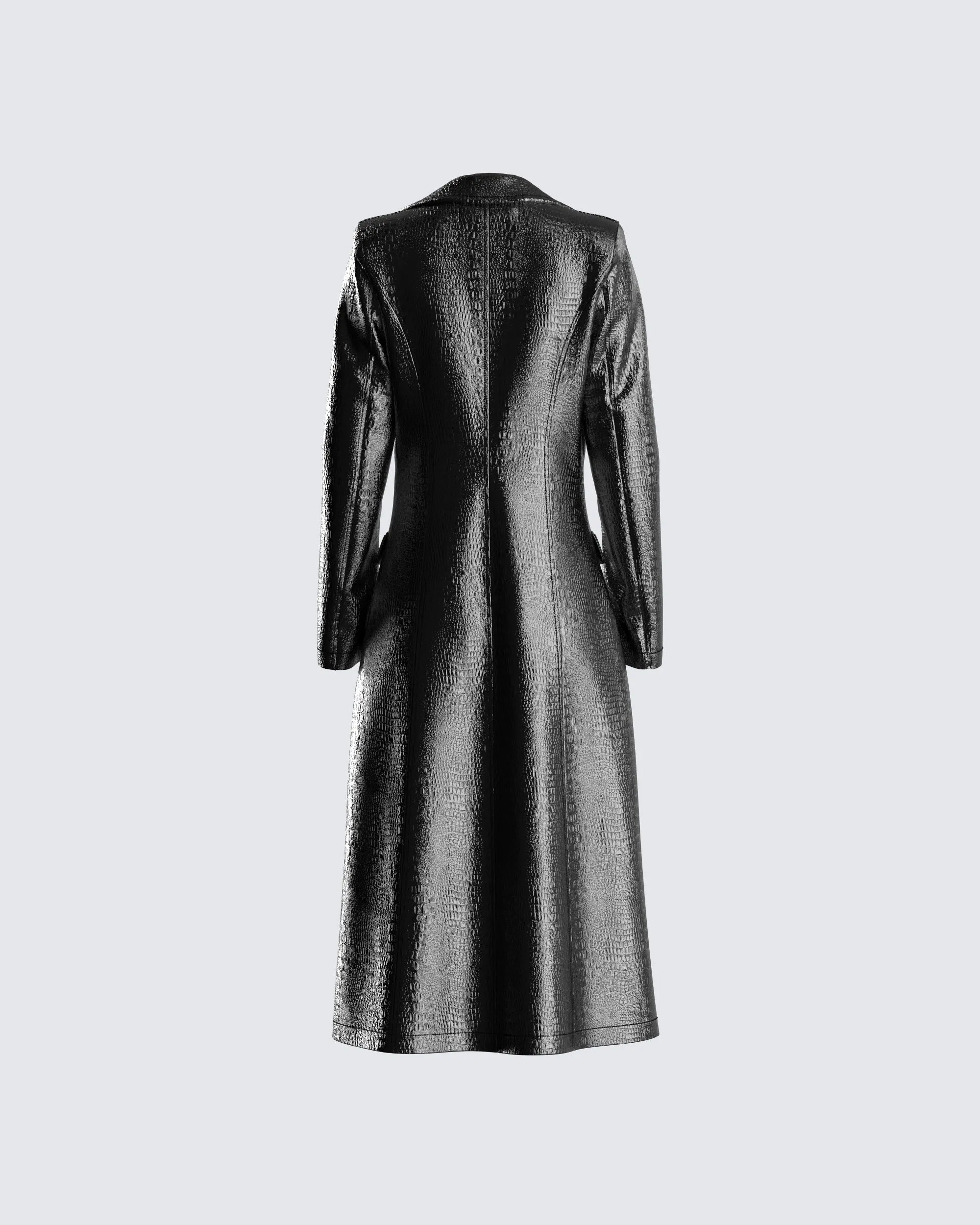 Claudia Vegan Croc Leather Coat