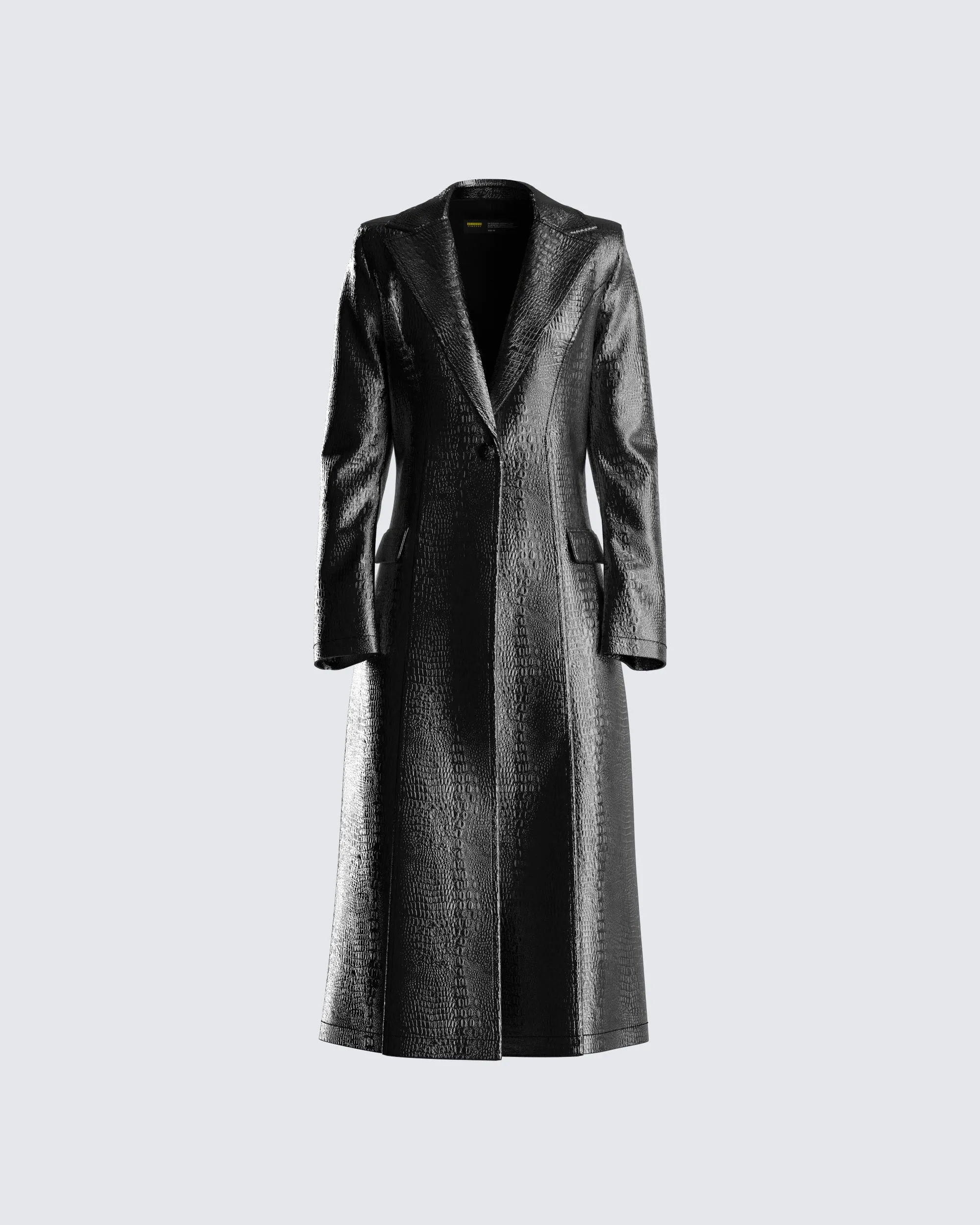 Claudia Vegan Croc Leather Coat