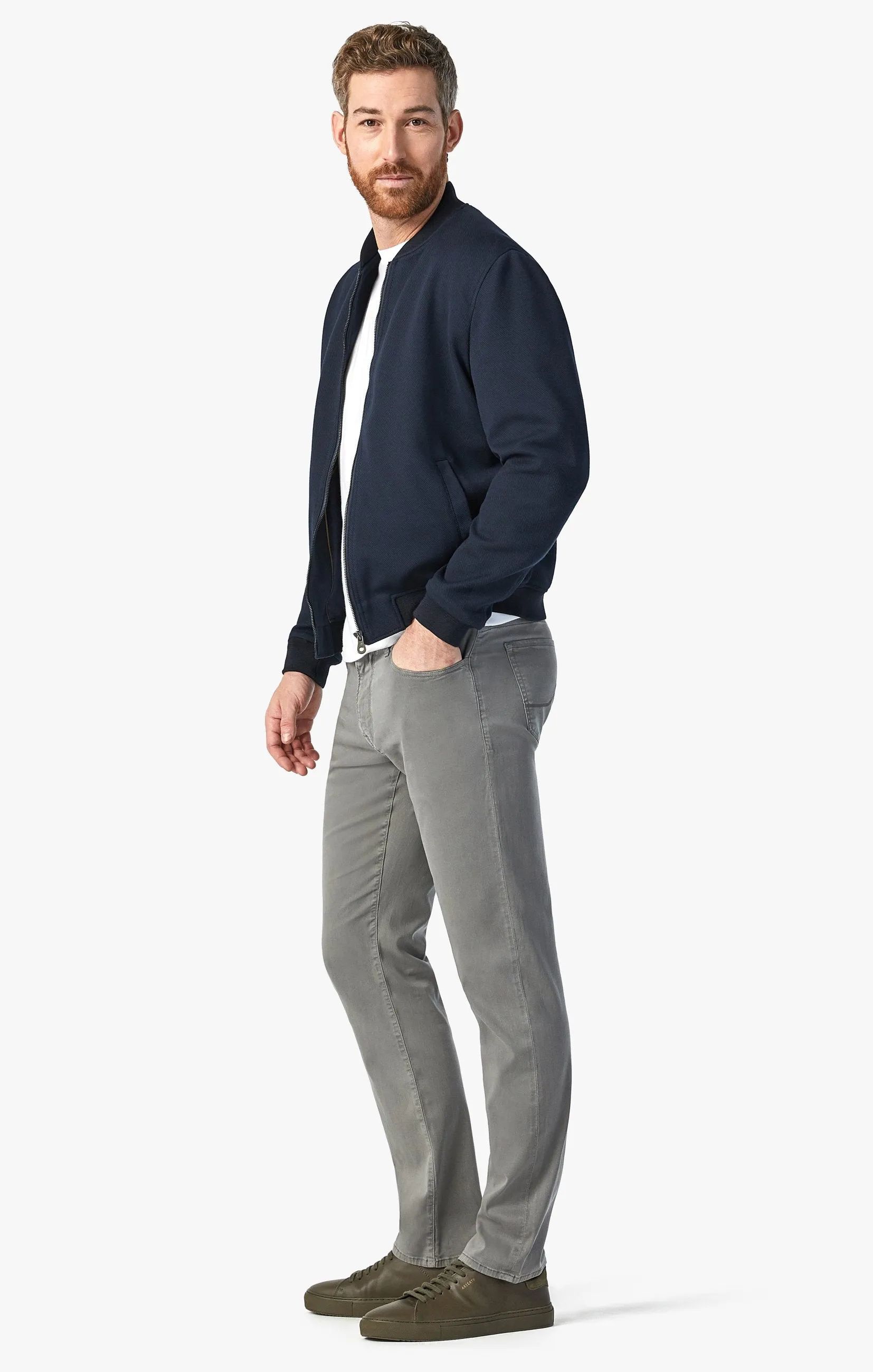 Courage Straight Leg Pants In Pewter Twill