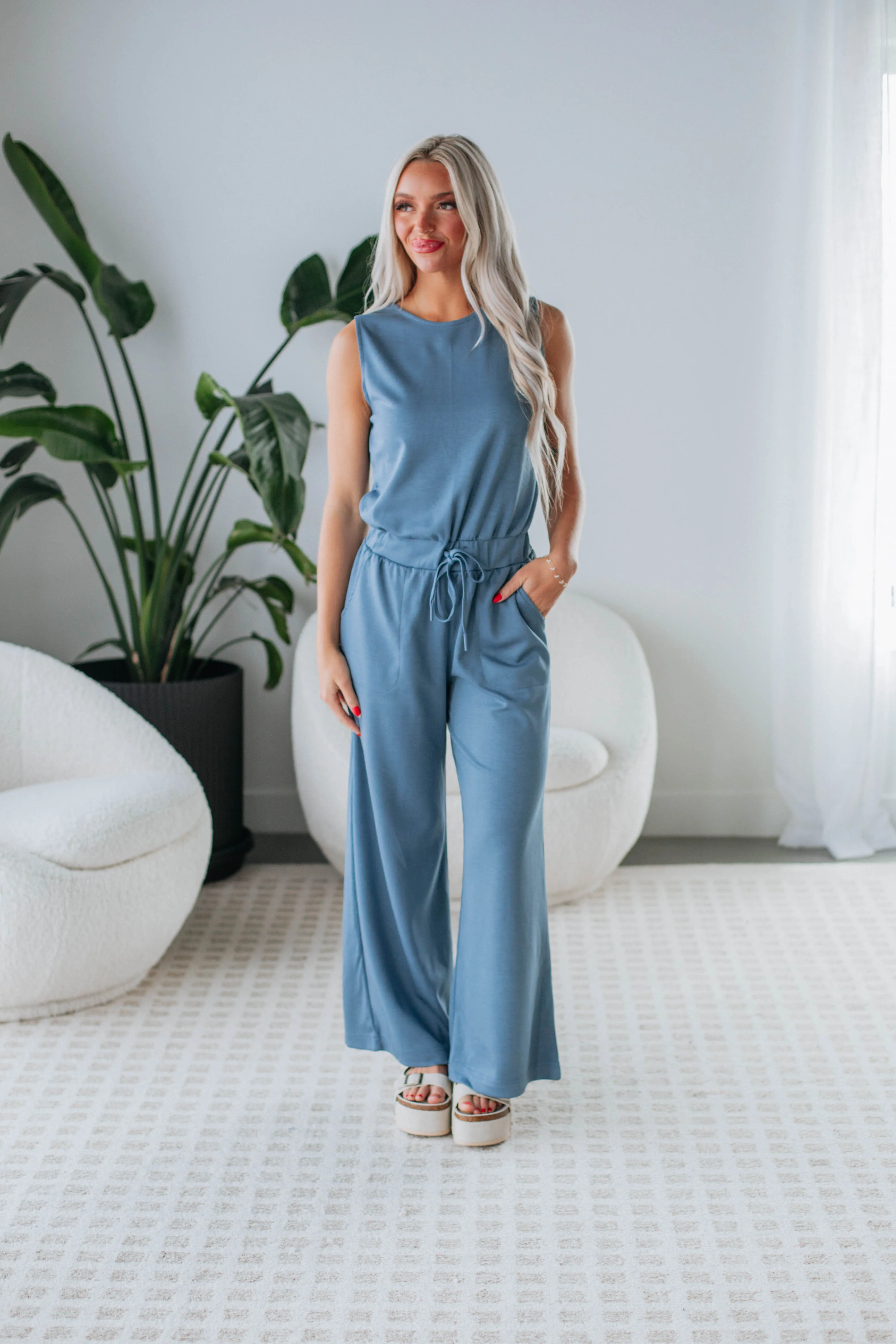 Cowan Jumpsuit - Slate Blue