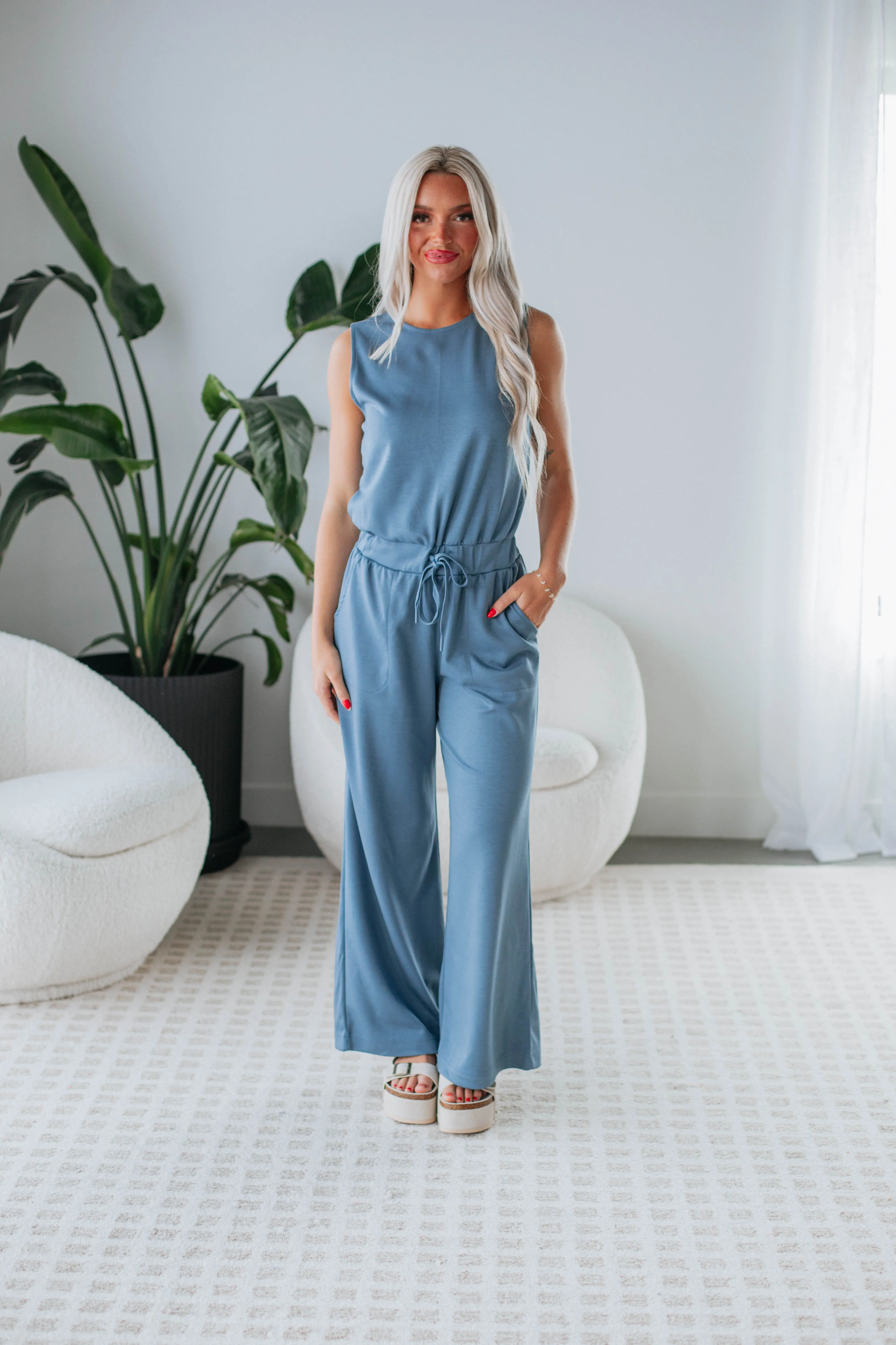 Cowan Jumpsuit - Slate Blue