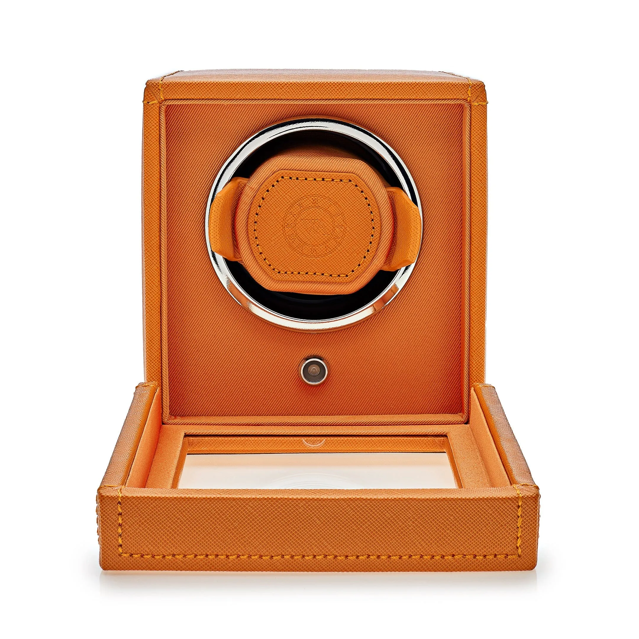 Cub Single Watch Winder with Cover - Orange