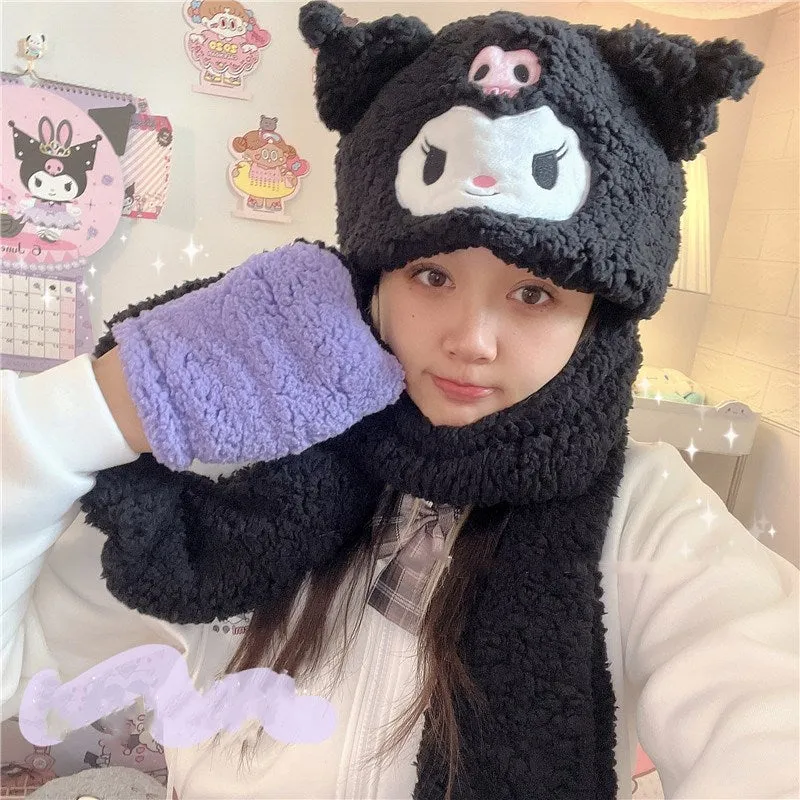 Cute cartoon scarf gloves PL52078