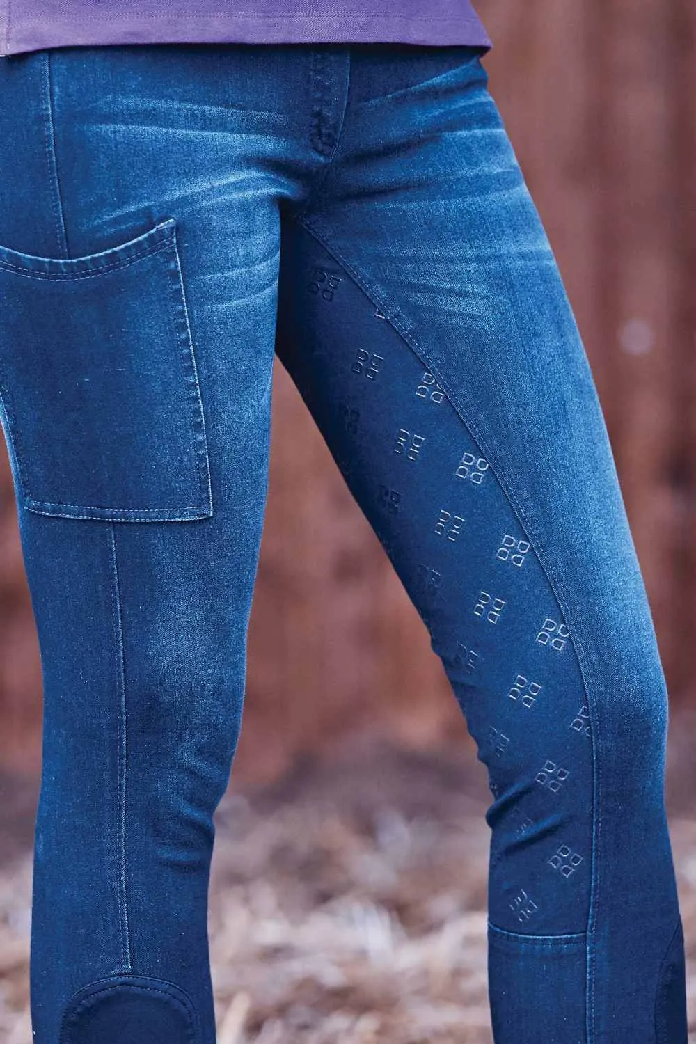 Dublin Shona Full Grip Silicone Print Denim Breeches