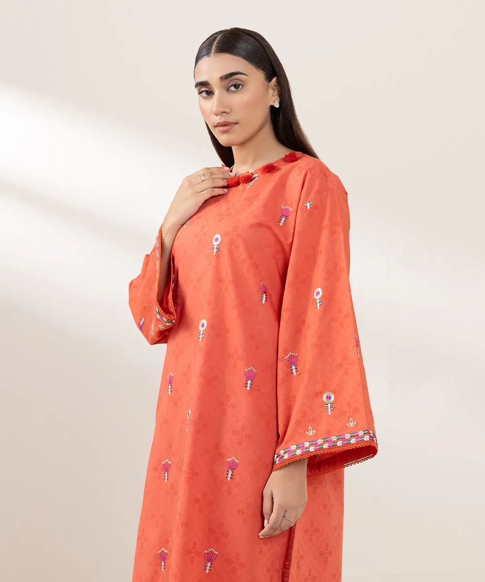 Embroidered Cotton Jacquard Shirt