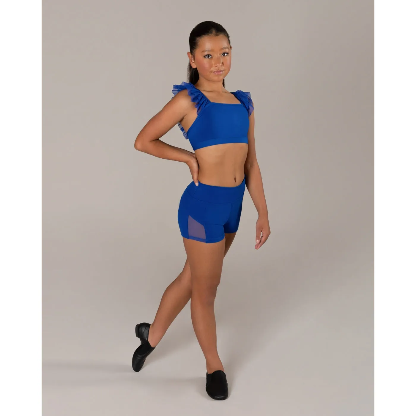 Energetiks Ruby Mesh Crop | Cobalt (Child)