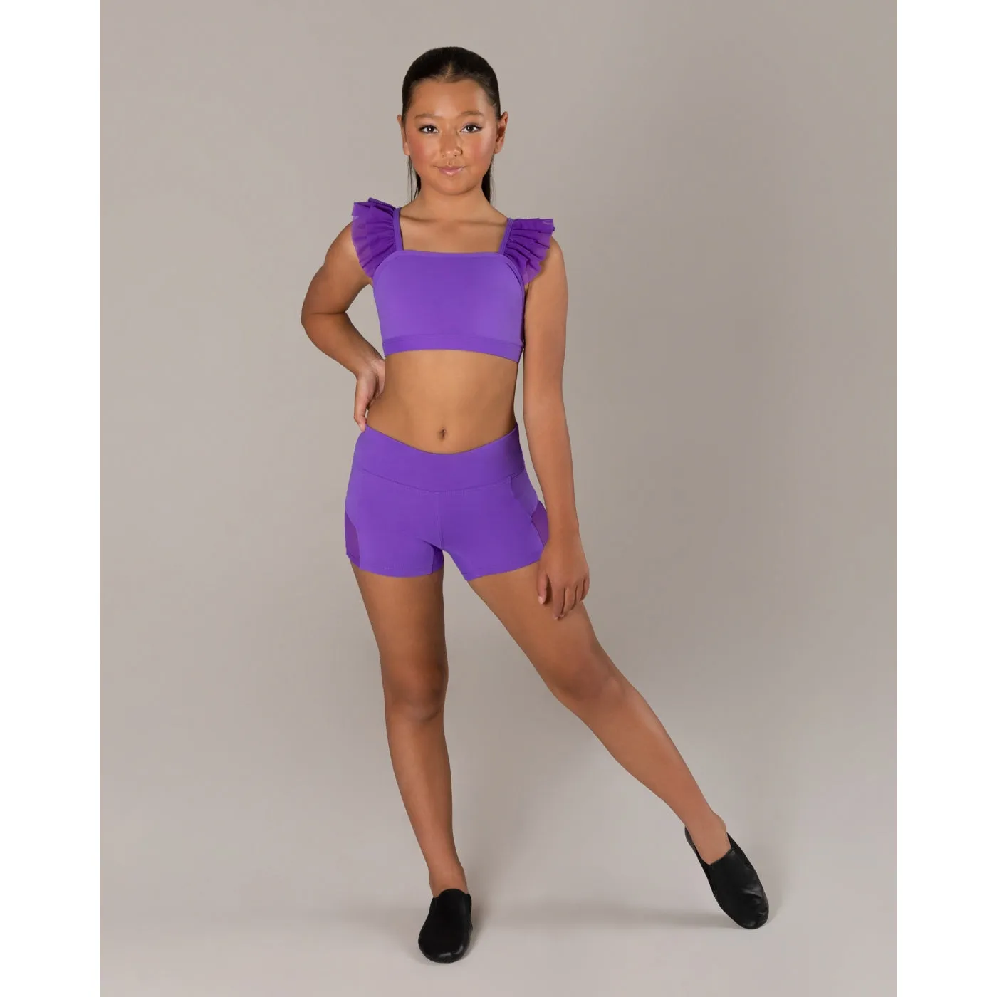 Energetiks Ruby Mesh Crop | Party Purple (Child)