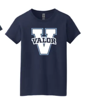 Essentials Women's Tee Navy Valor V Short Sleeve