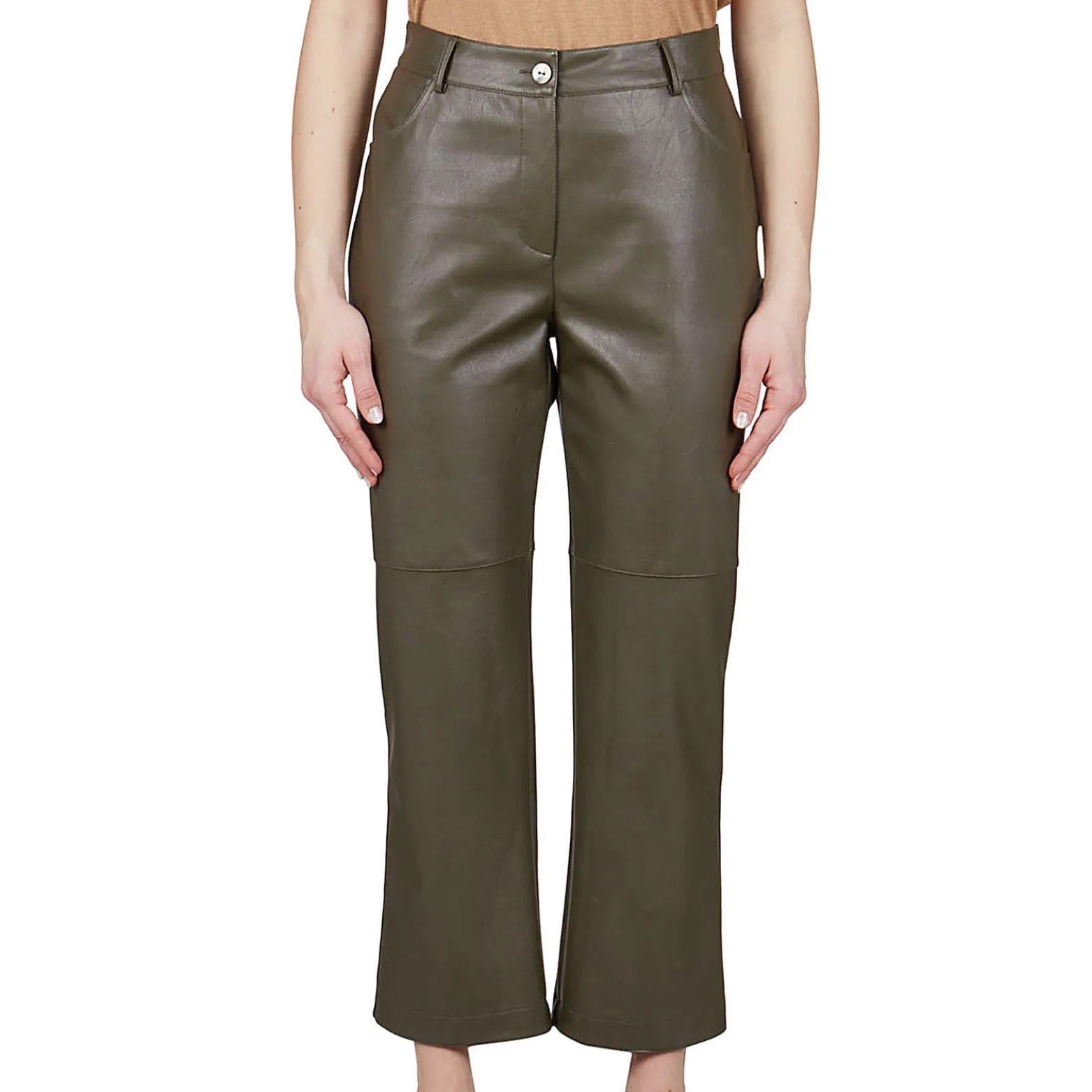 Faux Leather Trousers - Black