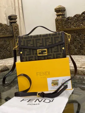 Fendi Premium Crossbody Bag for Women (Brown)