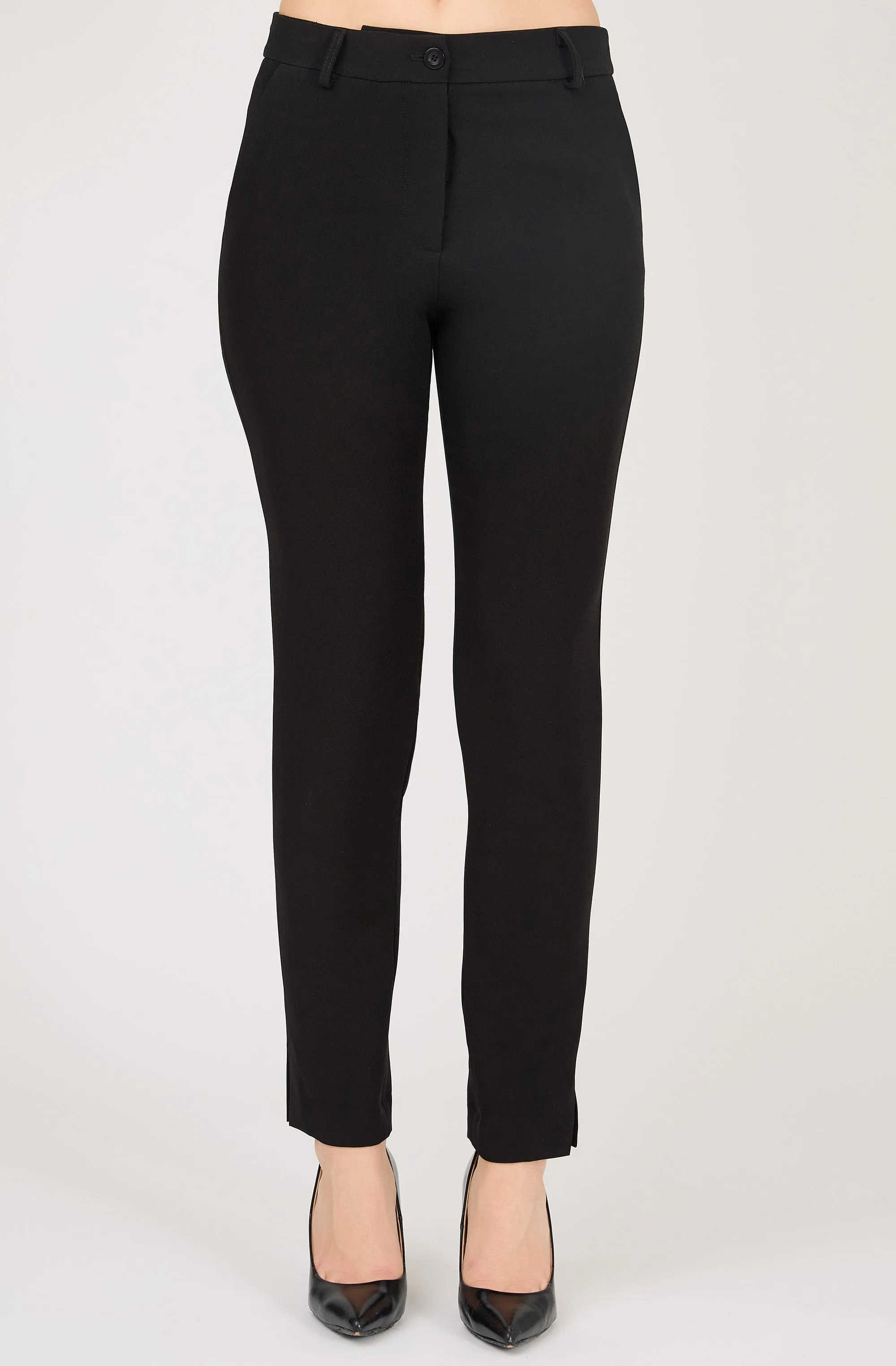 Fitted Single Button Straight Leg Pant