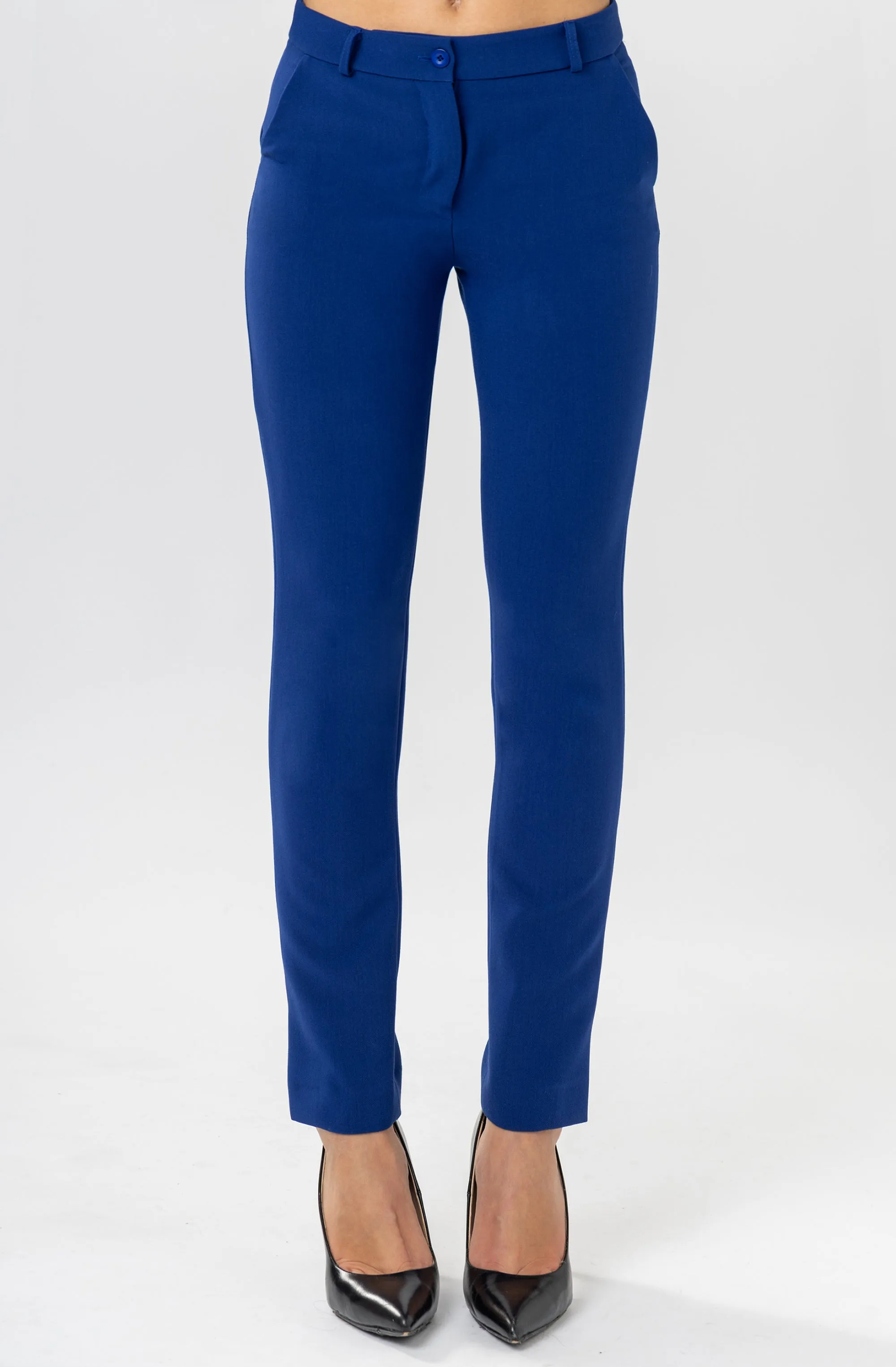 Fitted Single Button Straight Leg Pant