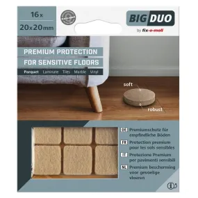 Fix-O-Moll Big Duo Parquet Gliders Self Adhesive 20 X 20 mm