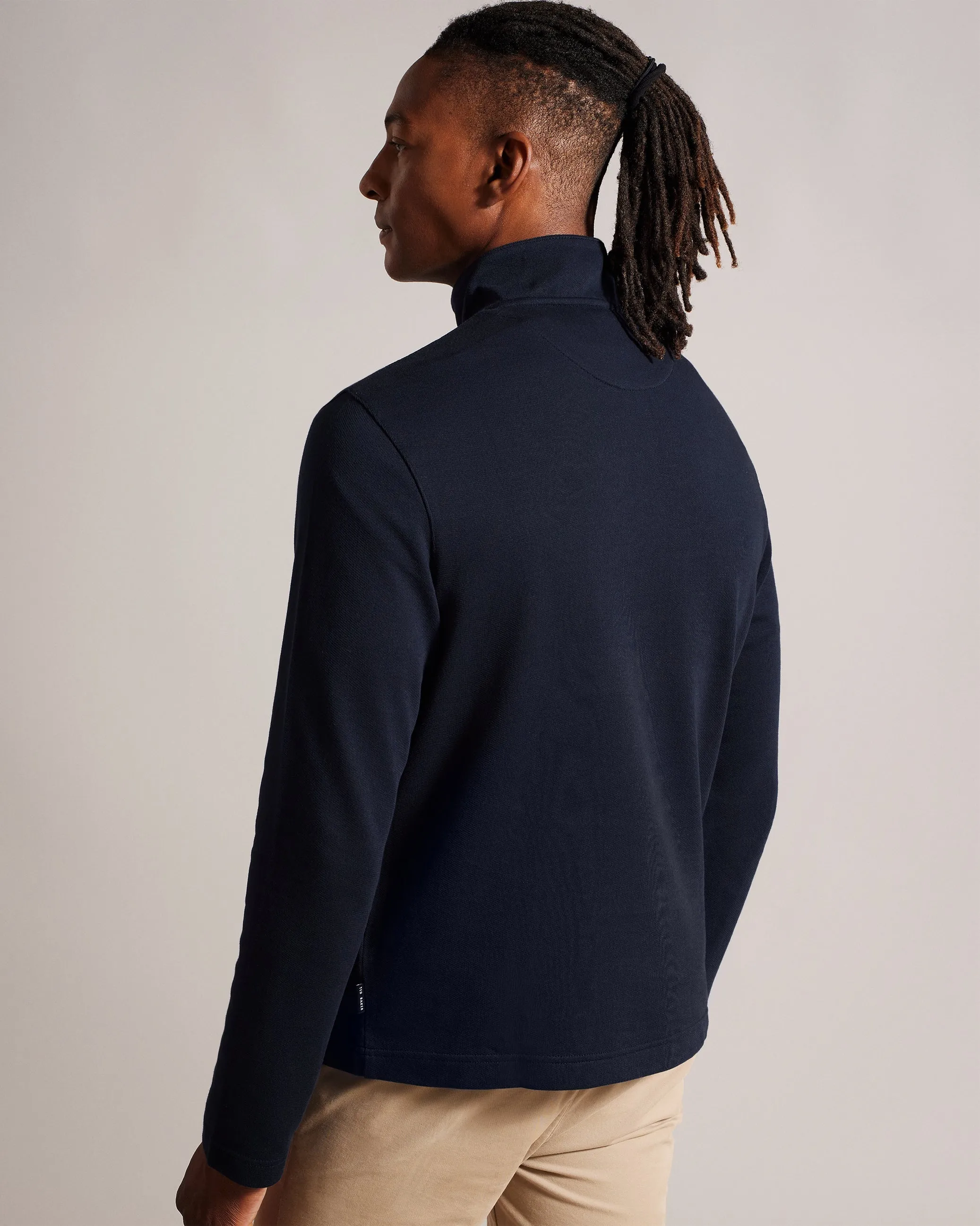 Gazine Long Sleeve Half Zip Pullover Navy