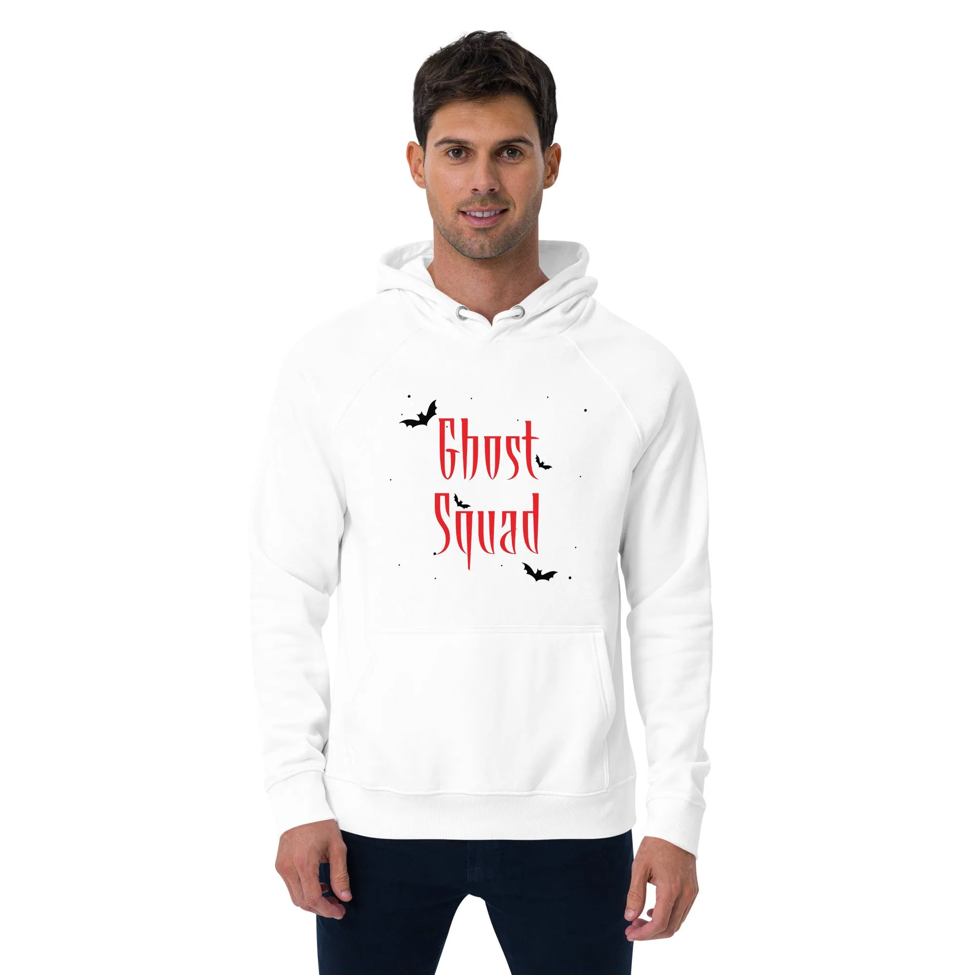 Ghost Squad Halloween Graphic Men Eco Raglan Hoodie