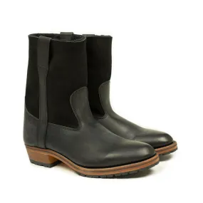 Half Gardian boots in black shearling and calf