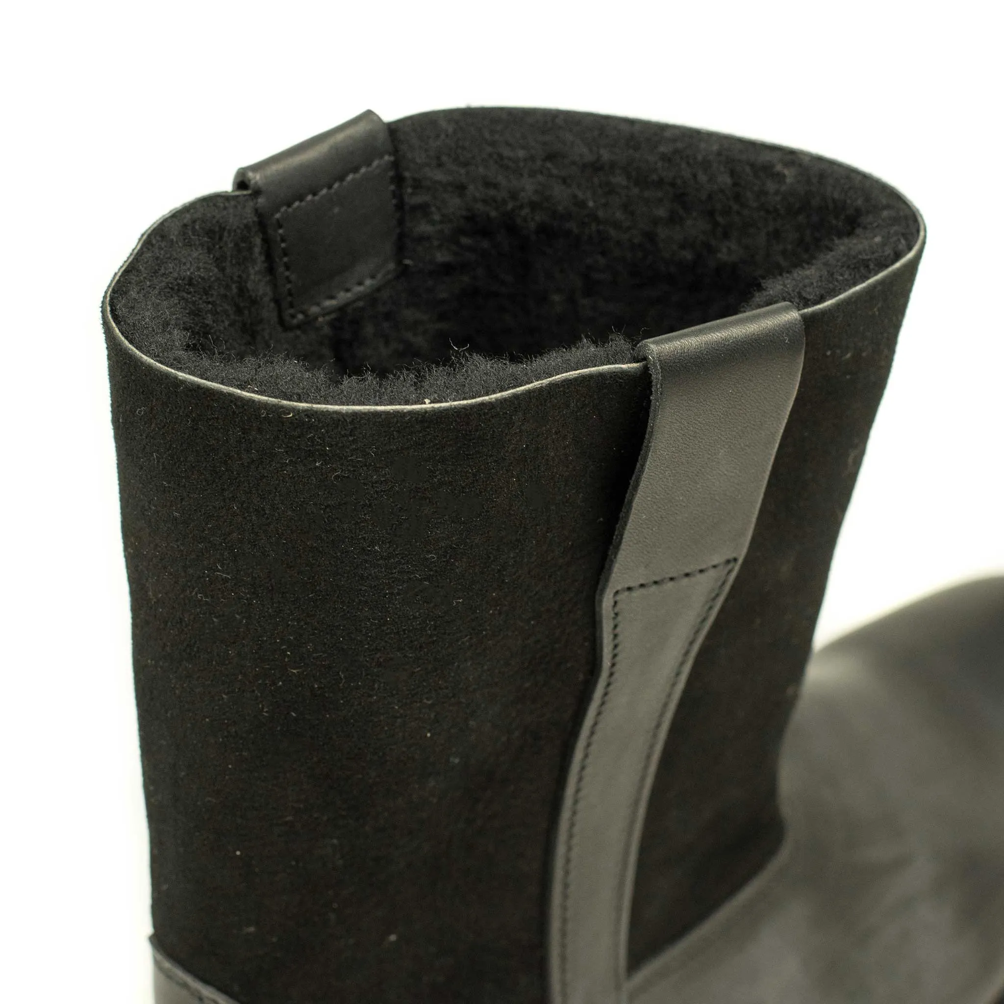 Half Gardian boots in black shearling and calf