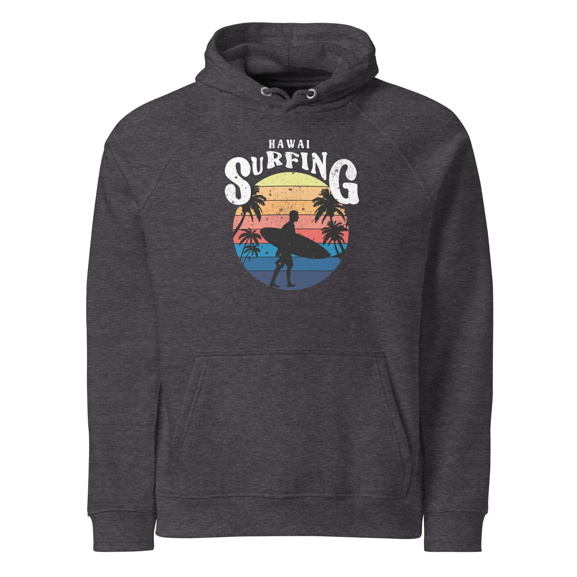 Hawai Surfing Vintage Graphic Women Eco Raglan Hoodie