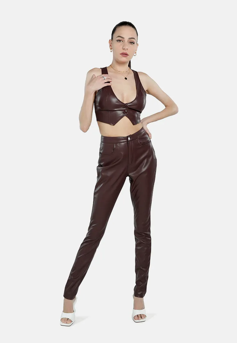 High Waist Faux Leather Pants