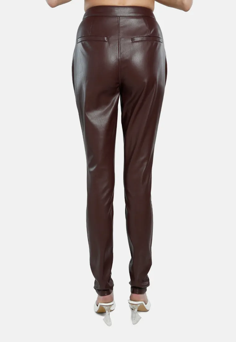 High Waist Faux Leather Pants